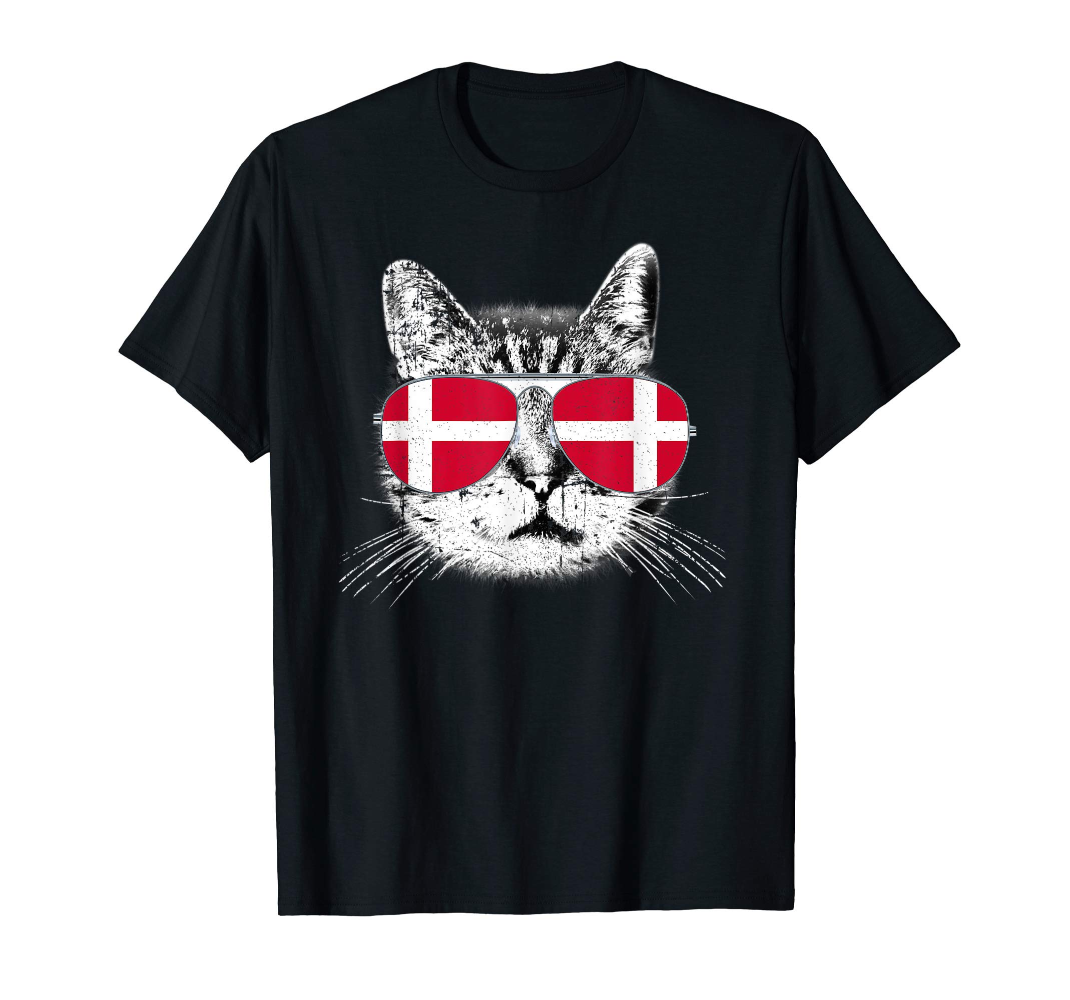 Denmark Flag Danish Cat Sunglasses FunnyMen Women Gift T-ShirtOEKO-TEX STANDARD 100