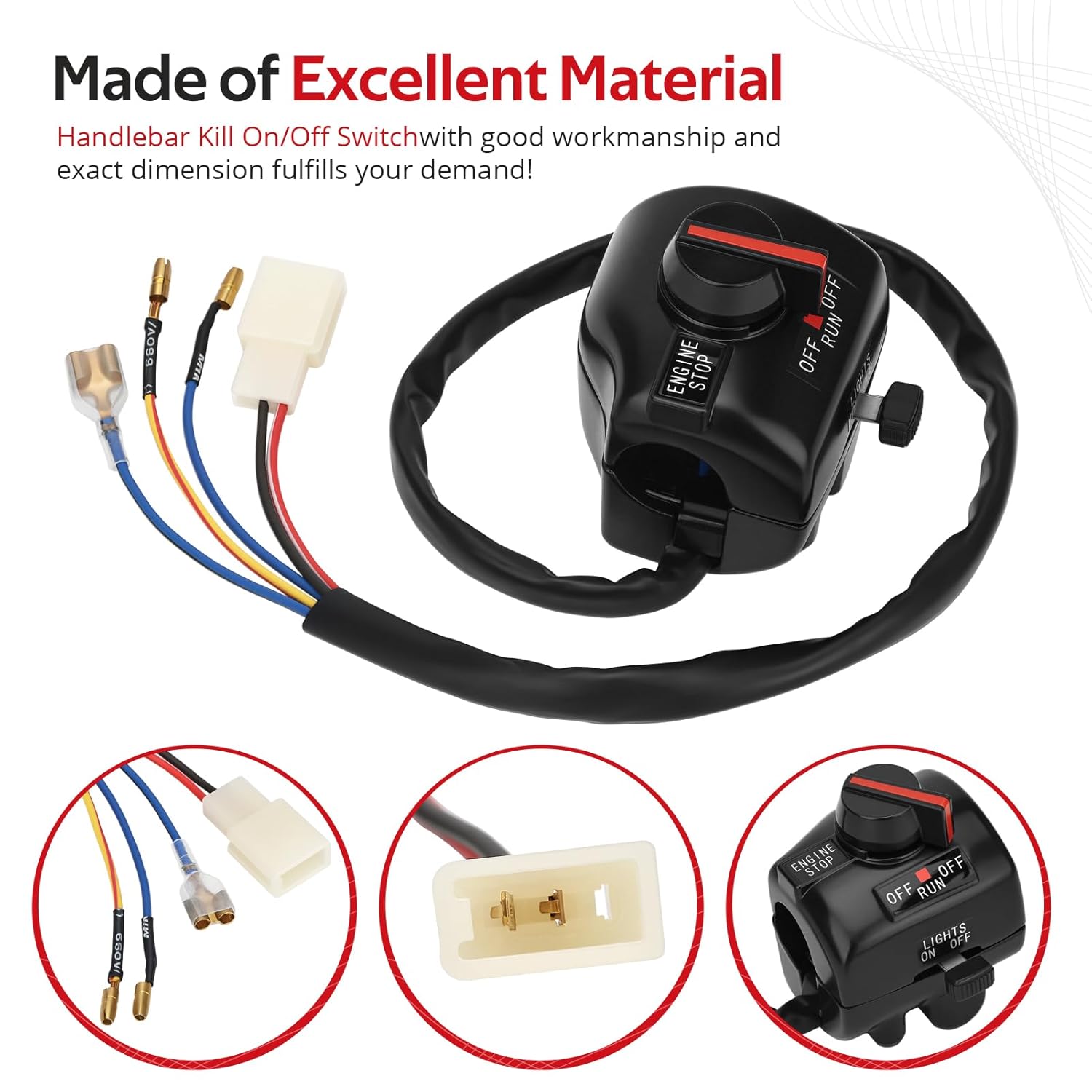 JAVIK Right Handlebar Kill On Off Switch for Yamaha RD400 1976-1979 O.E.M# 1A0-83973-02-00 1A0-83975-00-98 1A0-83975-01-98 2V0-83976-00-00