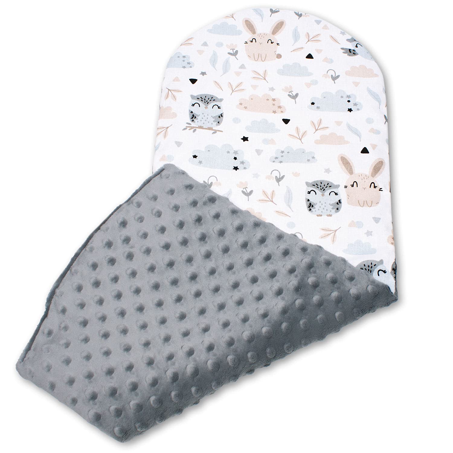 PaLulli nido per bebè nido per bebè 50x90 cm bozzolo, 2 lati, 100% cotone, nido per lettino, nido per coccole, cuscino, lettino da viaggio per neonati e bambini (stella C