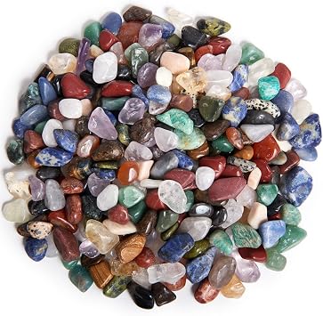 2 lbs Tumbled Natural Brazilian Stone Mix - Over 35 Stone Types - XXSmall - 0.25" to 0.75" Average Size - Perfect for Arts, Crafts, Gifts, Party Favors, Wire Wrapping and More!