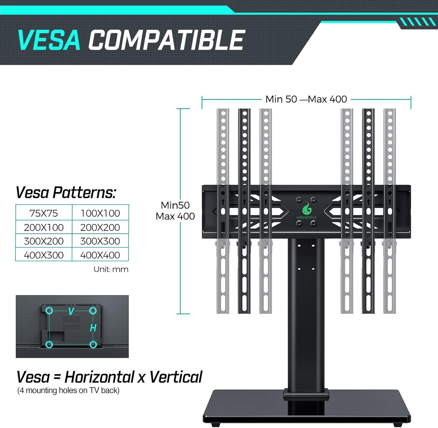 Buy Greenstell TV Stand with Power Outlet, Universal TV Mount Stand for