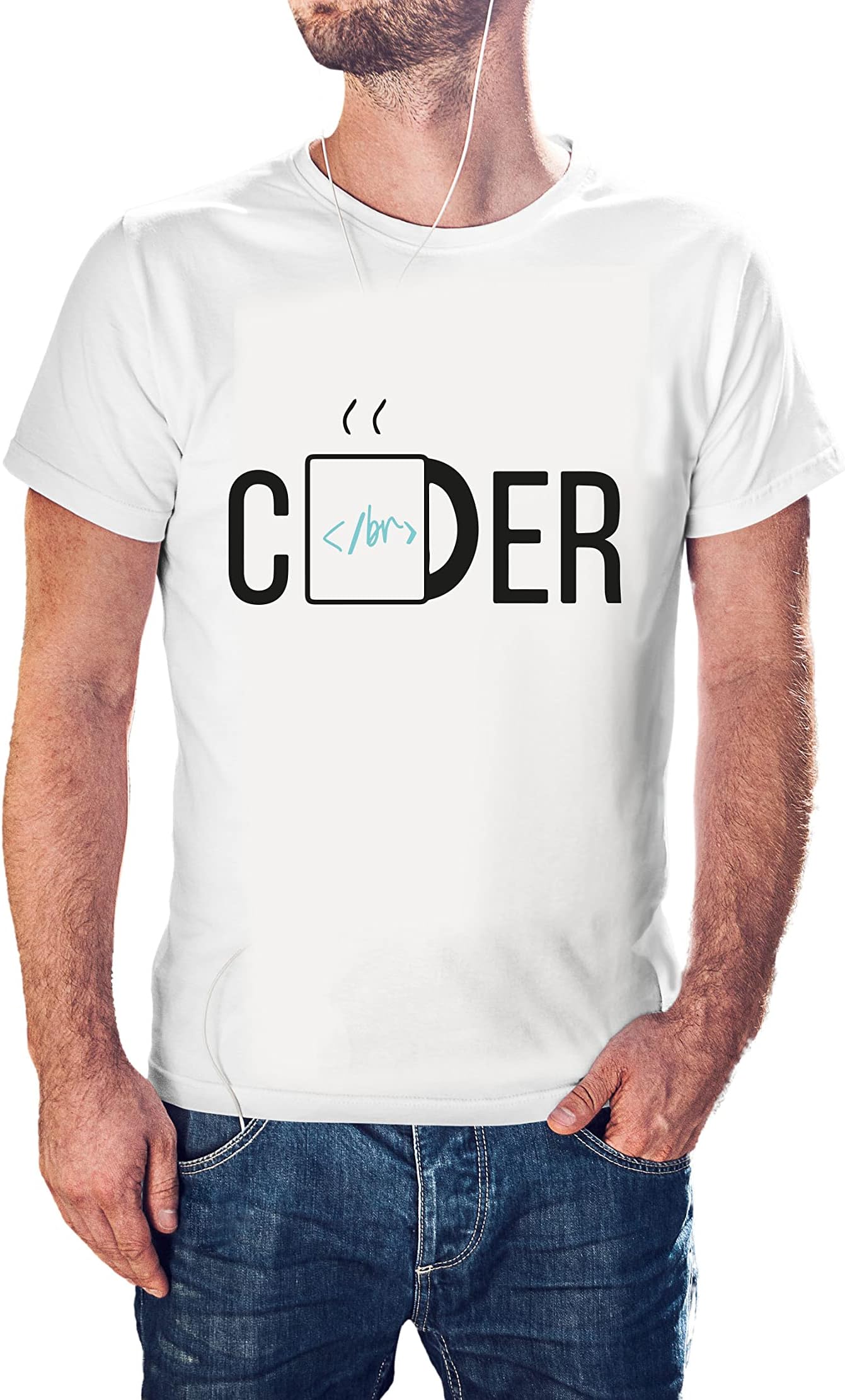 Vegon Kart Coder/BR Coffee 100% Cotton Round Neck Half Sleeve Graphic Printed T Shirt for Men Women, Coder Tshirt, Programmer T Shirt, Developer T Shirt
