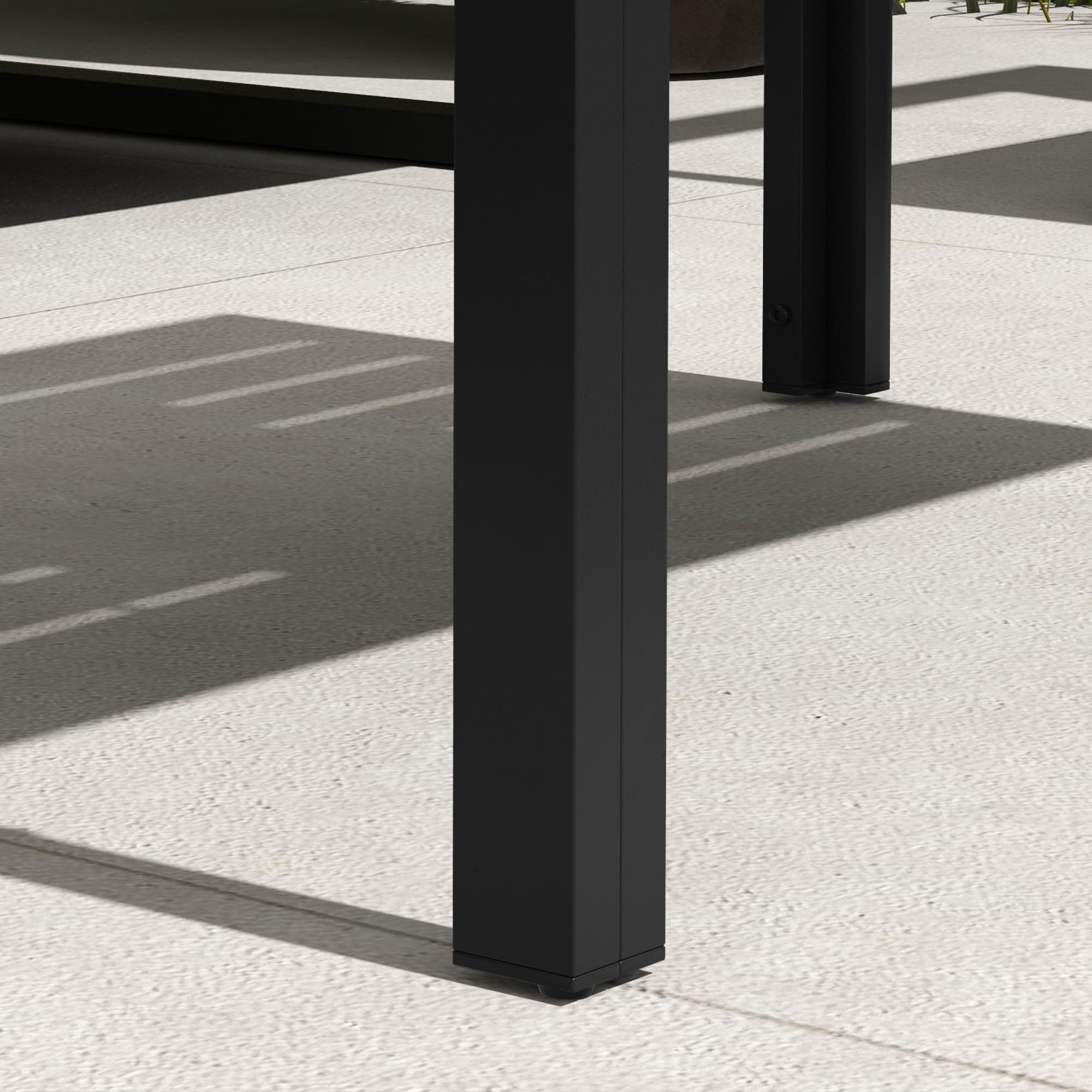 Outsunny Mesa de Centro de Jardín Rectangular, Mesa Auxiliar con Estructura de Acero Galvanizado y Superficie de Tablillas, Mesita de Café para Patio, Balcón, Terraza o Porche, Negro