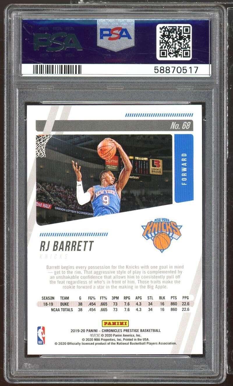 RJ Barrett Rookie Card 2019-20 Panini Chronicles #68 PSA 10 - Basketball Slabbed Rookie Cards