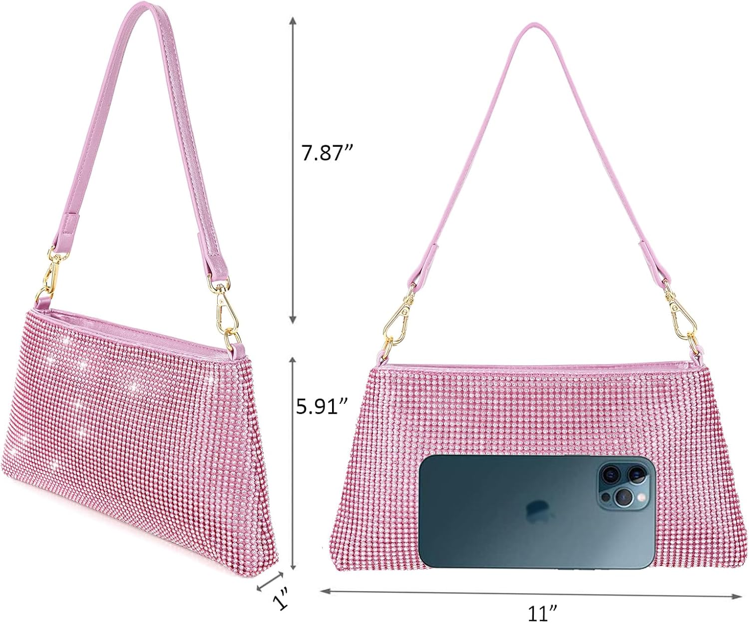 Valleycomfy Bling Evening Clutch Bag for Women Lady Girl Bride Rhinestone Purse For Prom Cocktail Party Wedding Engagement - Image 4