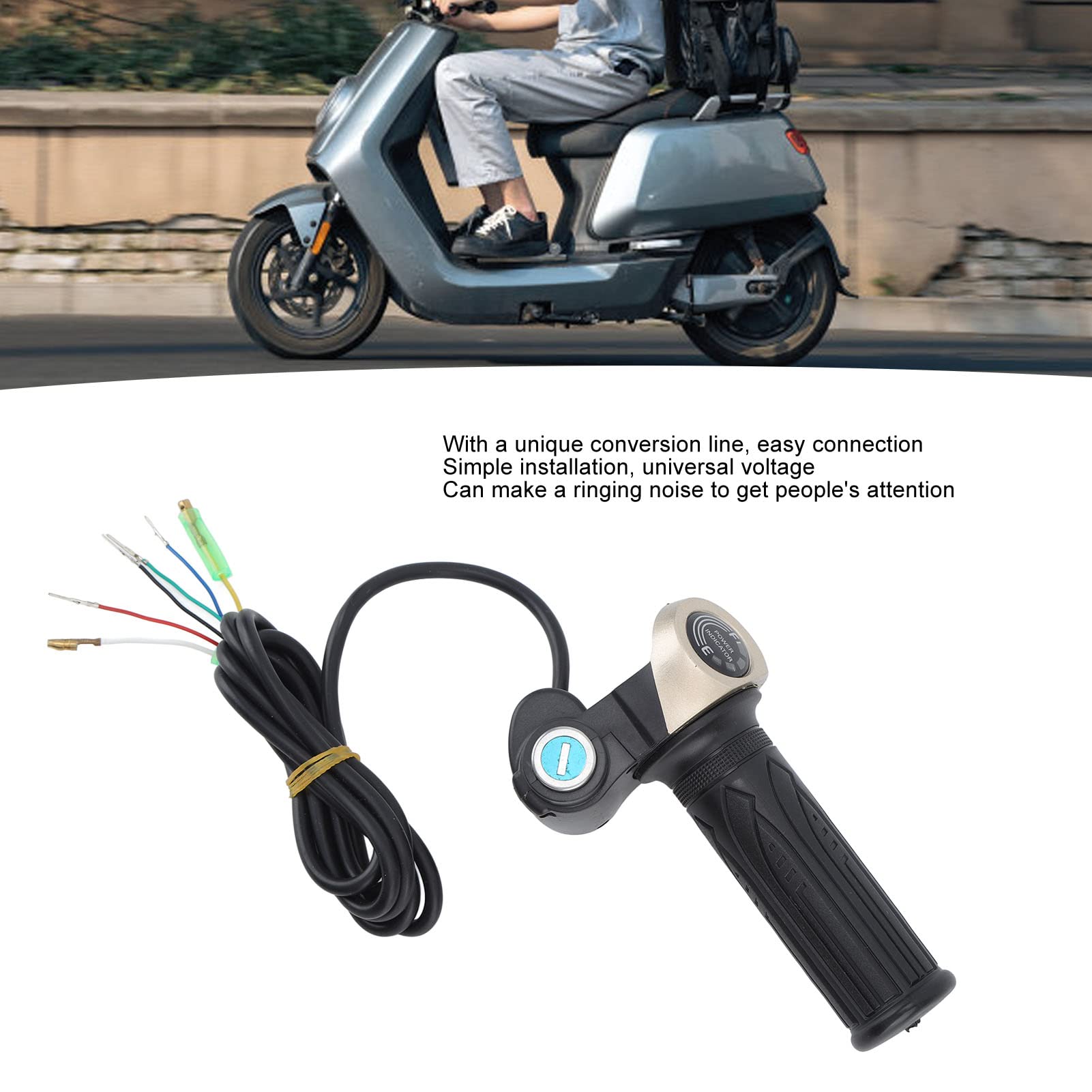 poignée d'accélérateur pour vélo électrique, ensemble d'alarme, tension universelle, antivol, capteur de vibrations de porte et fenêtre