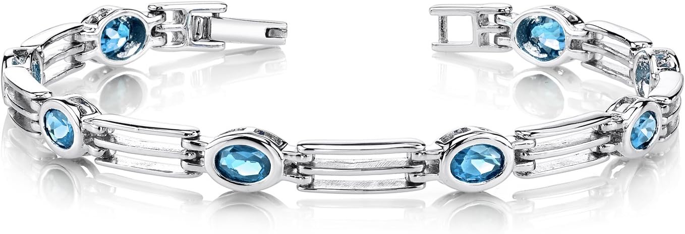 Bracelet Magnifique En Argent 925 Avec Topazes - Neuf Avec étiquettes Et écrin
