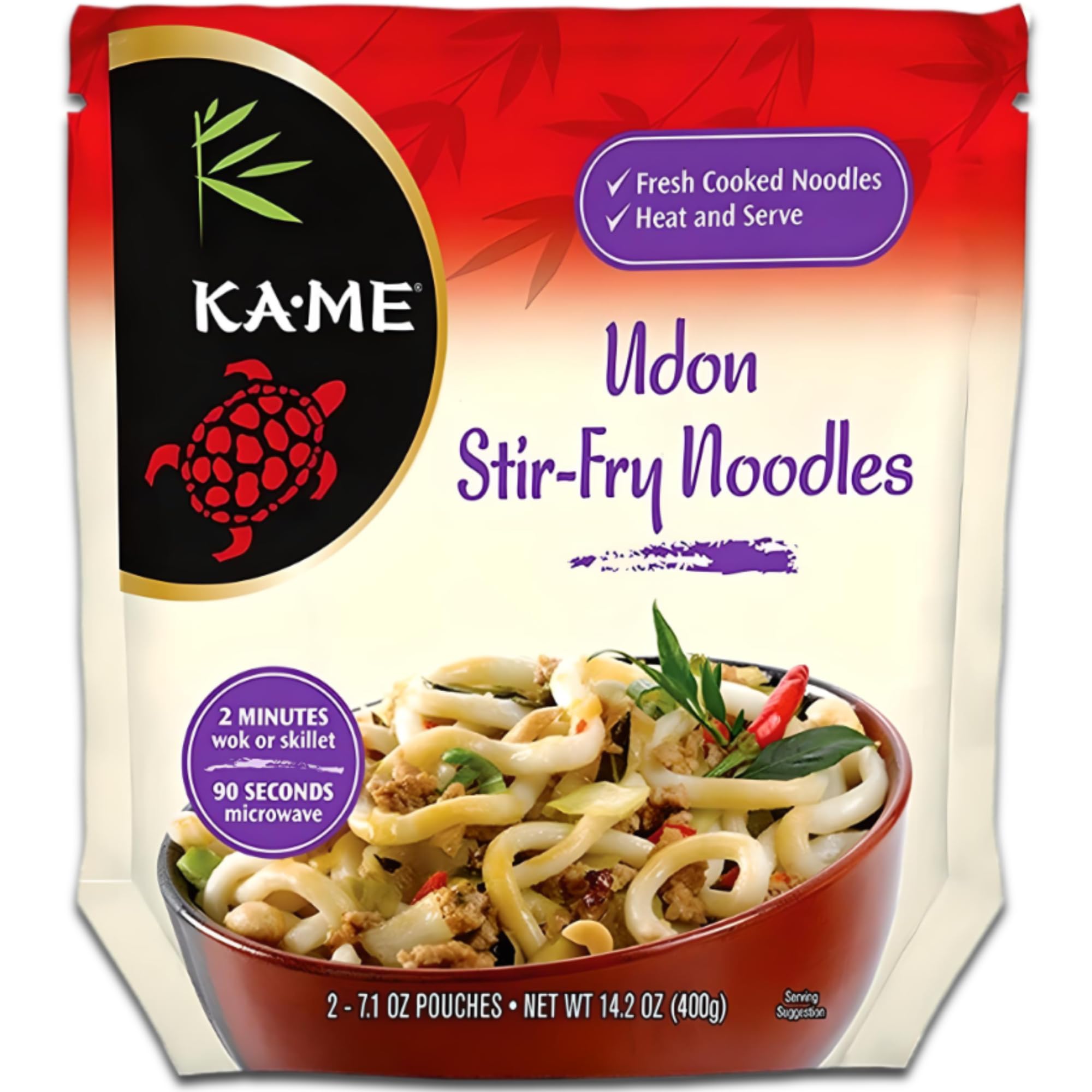 KA-ME Udon (Japanese Thick Noodles) - Authentic Japanese Staple - Versatile Wheat-Based Noodles for Stir-Fries, Salads, Soups, and More - Enjoy the Udon Taste Sensation Anytime.