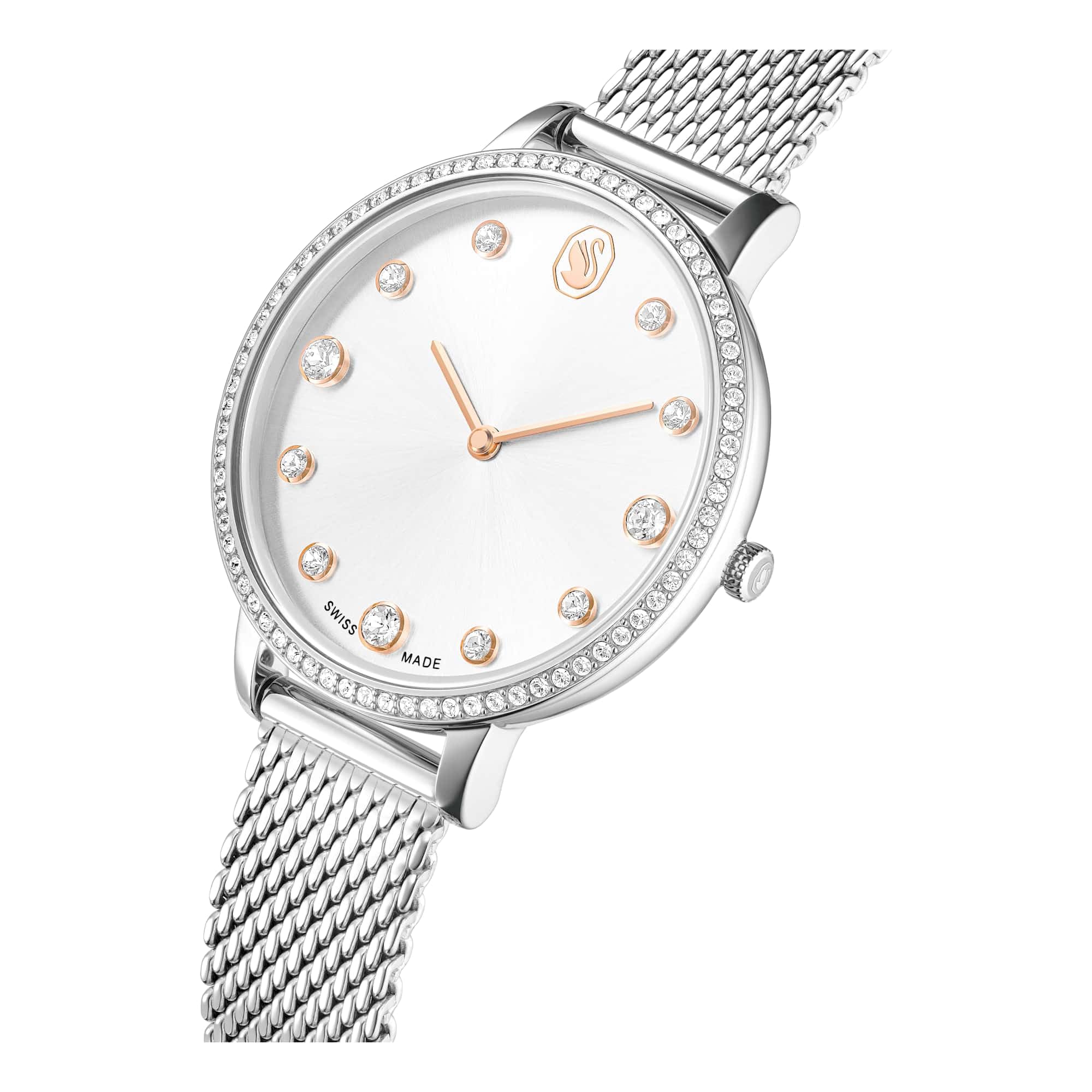 Swarovski Clarica Kollektion Uhr, Swiss Made, Metall-Armband