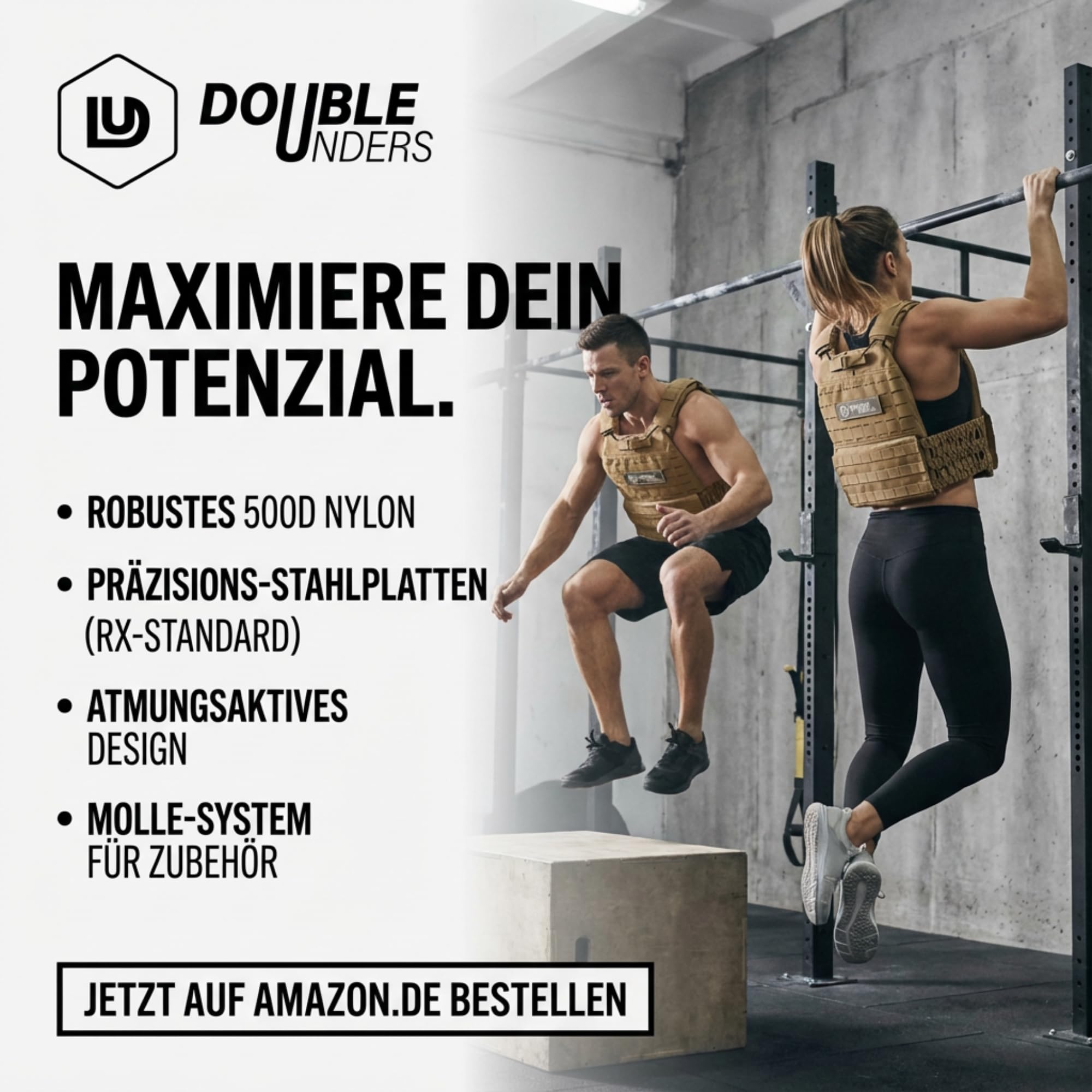 Gewichtsweste für Calisthenics - Krafttraining & Crossfit - Weight Vest - Fitness Gewichtsweste 6kg & 9 kg