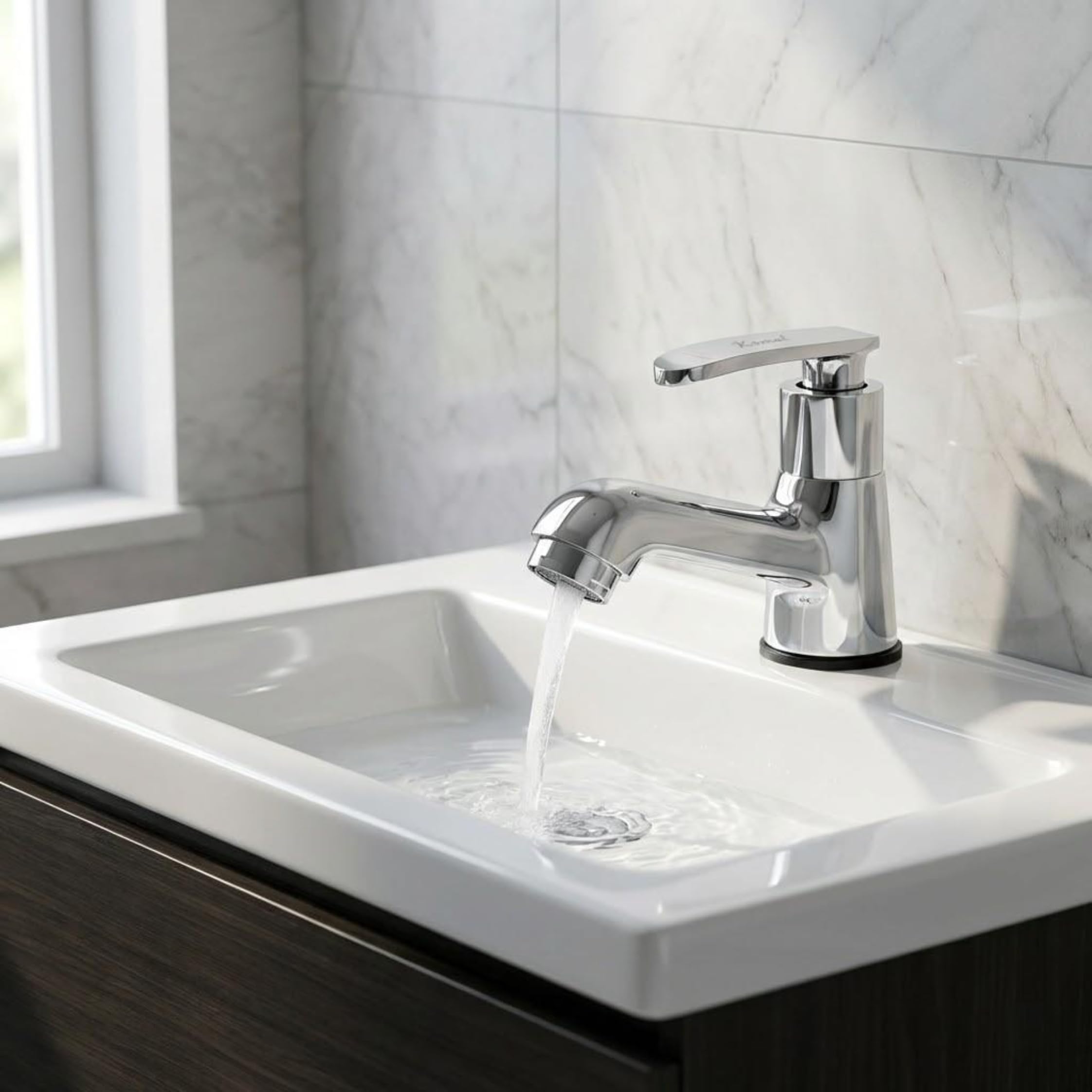 Kamal Irene Brass Bathroom Tap - Chrome Finish -1