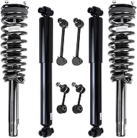 Vista 206 de Detroit Axle - Kit de puntales delanteros para Ford 2000-2004 Focus 2 puntales con muelle helicoidal 2 brazos de control inferiores con rótulas 2001