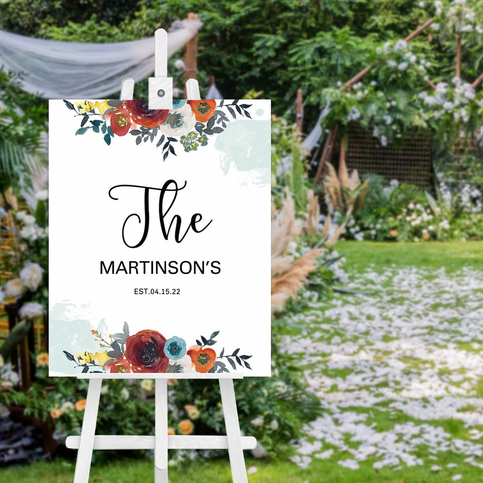 Panneau de bienvenue en bois et nom de mariage pour célébration unique