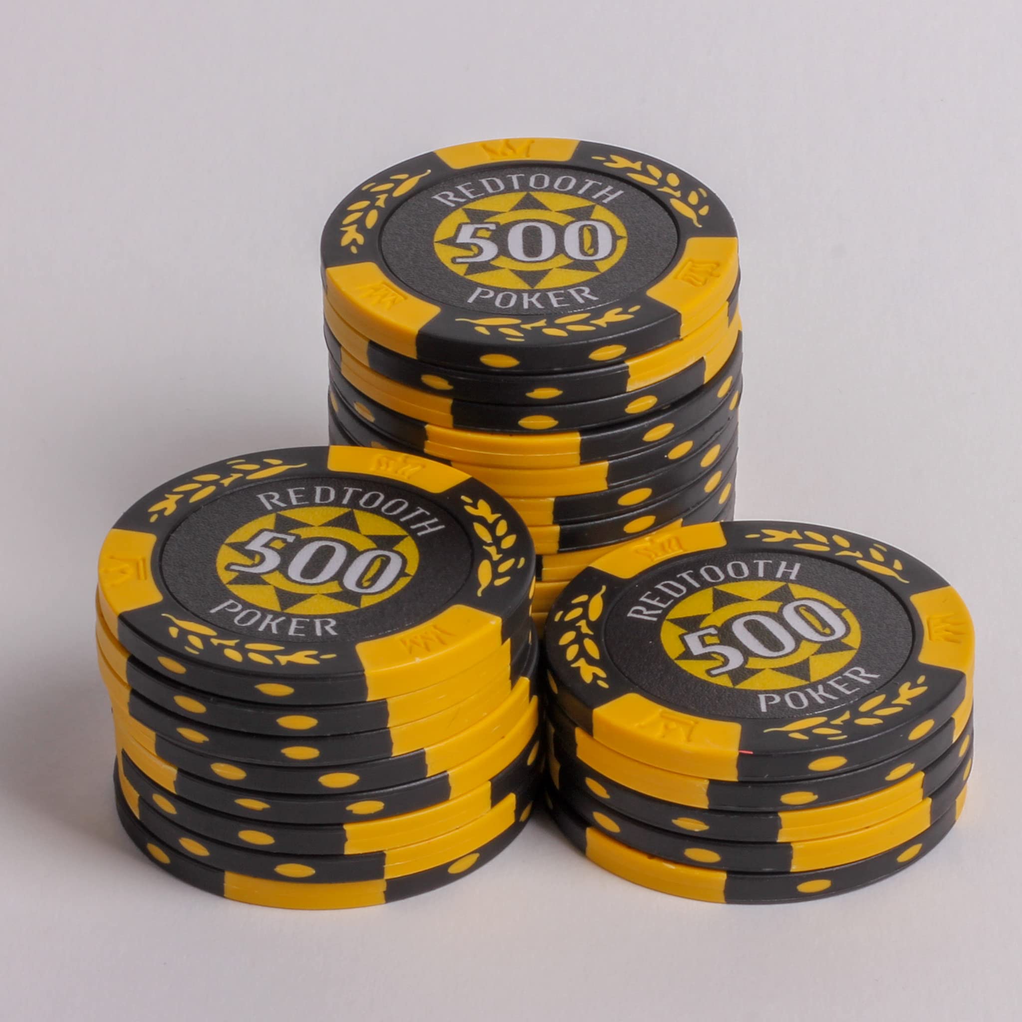 Redtooth Poker 14 Gram Casino Poker Chips | Pack of 25 with Denomination of 500 Value | 40mm Diameter