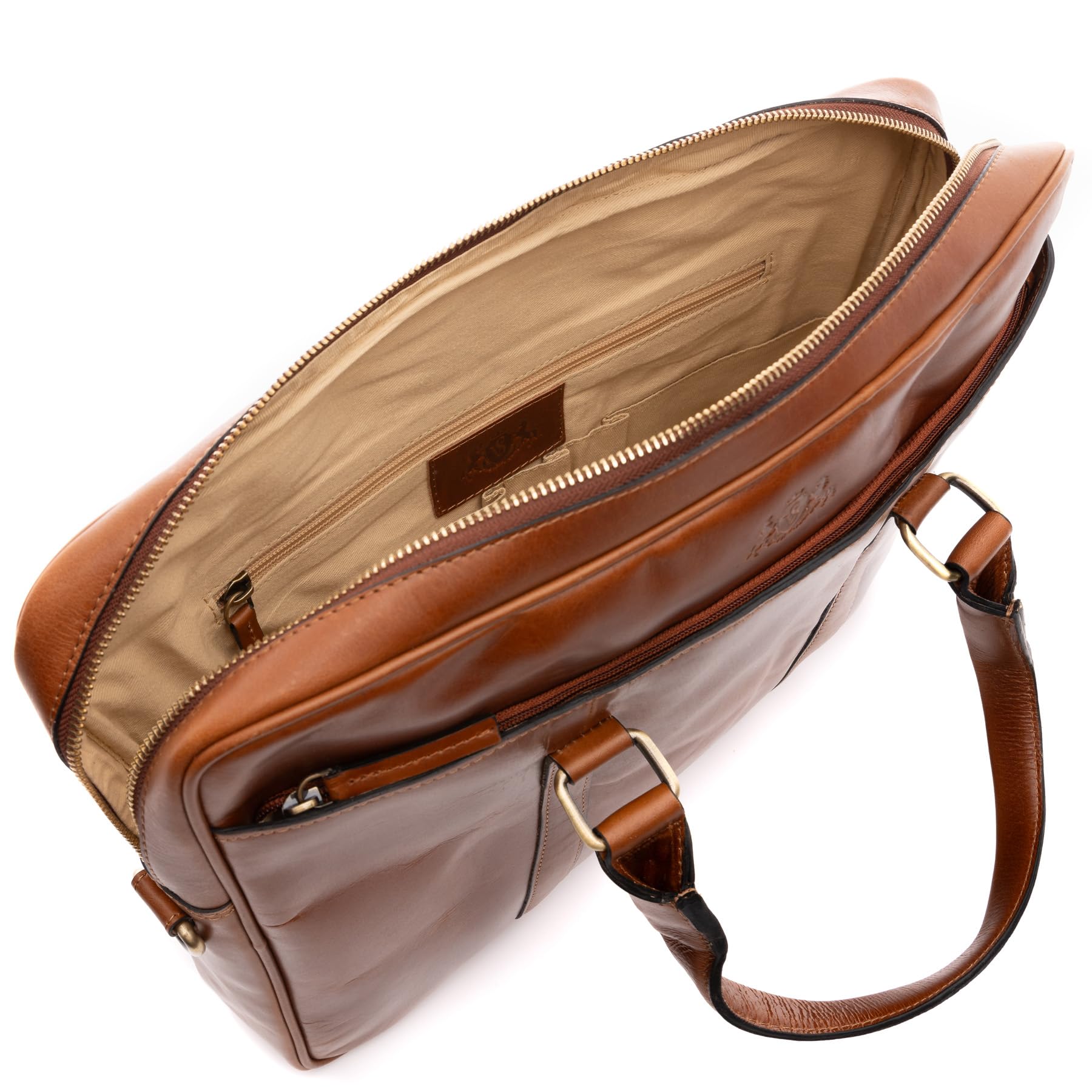 SID & VAIN Sac Ordinateur Portable Cuir véritable 15 Pouces Brady Mallette Professionnelle bandoulière Grand pour Hommes et Femmes Serviette de Travail élégant Marron