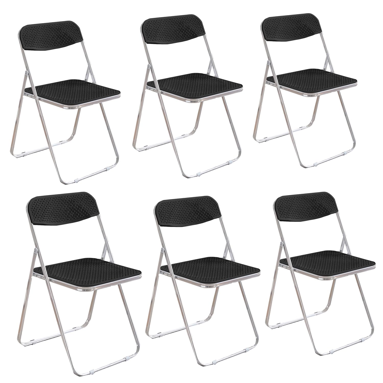 HDHNBA 4 Pack Plastic Folding Chair Foldable Plastic Chair, Outdoor Indoor Portable Party Chairs,Stackable Commercial Seats with Steel