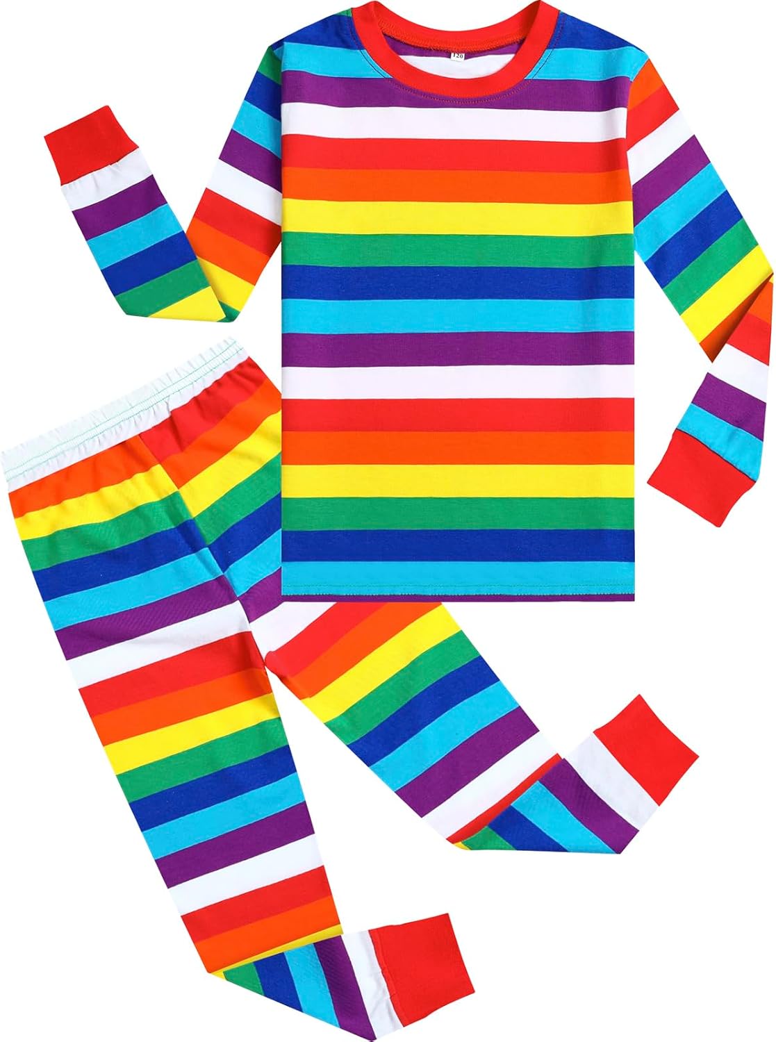 A&J DESIGN Pure Cotton Striped Pjs for 2-14 Years Kids, 2-Piece Pajamas Set.