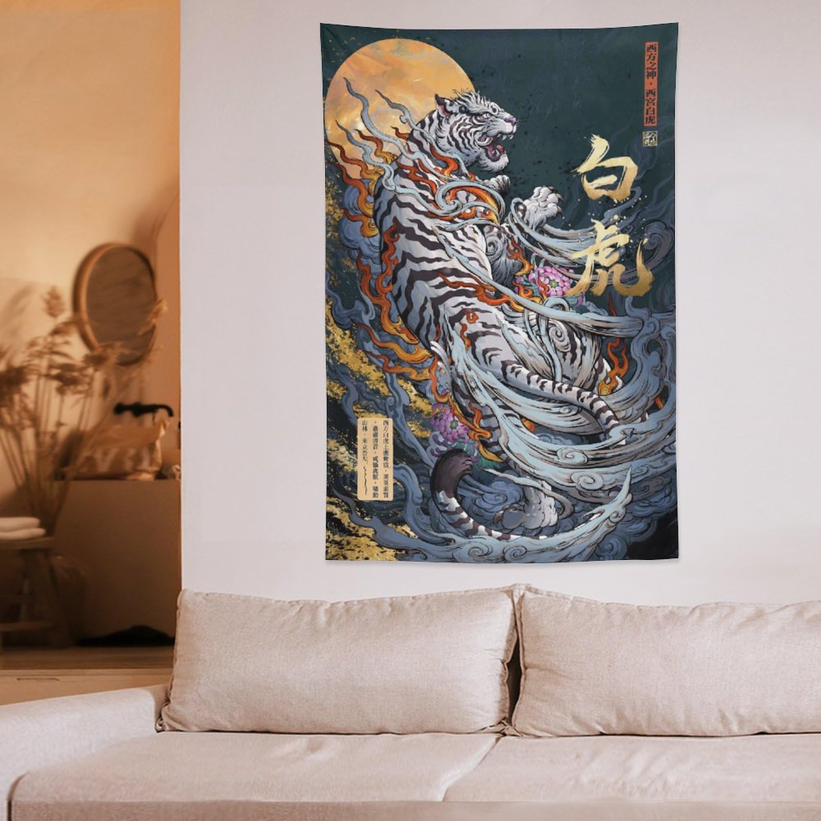 虎 タペストリー 掛け軸 布製 楽天市場】掛け軸 武者絵 タペストリー 布製 掛け絵 壁掛け 壁面