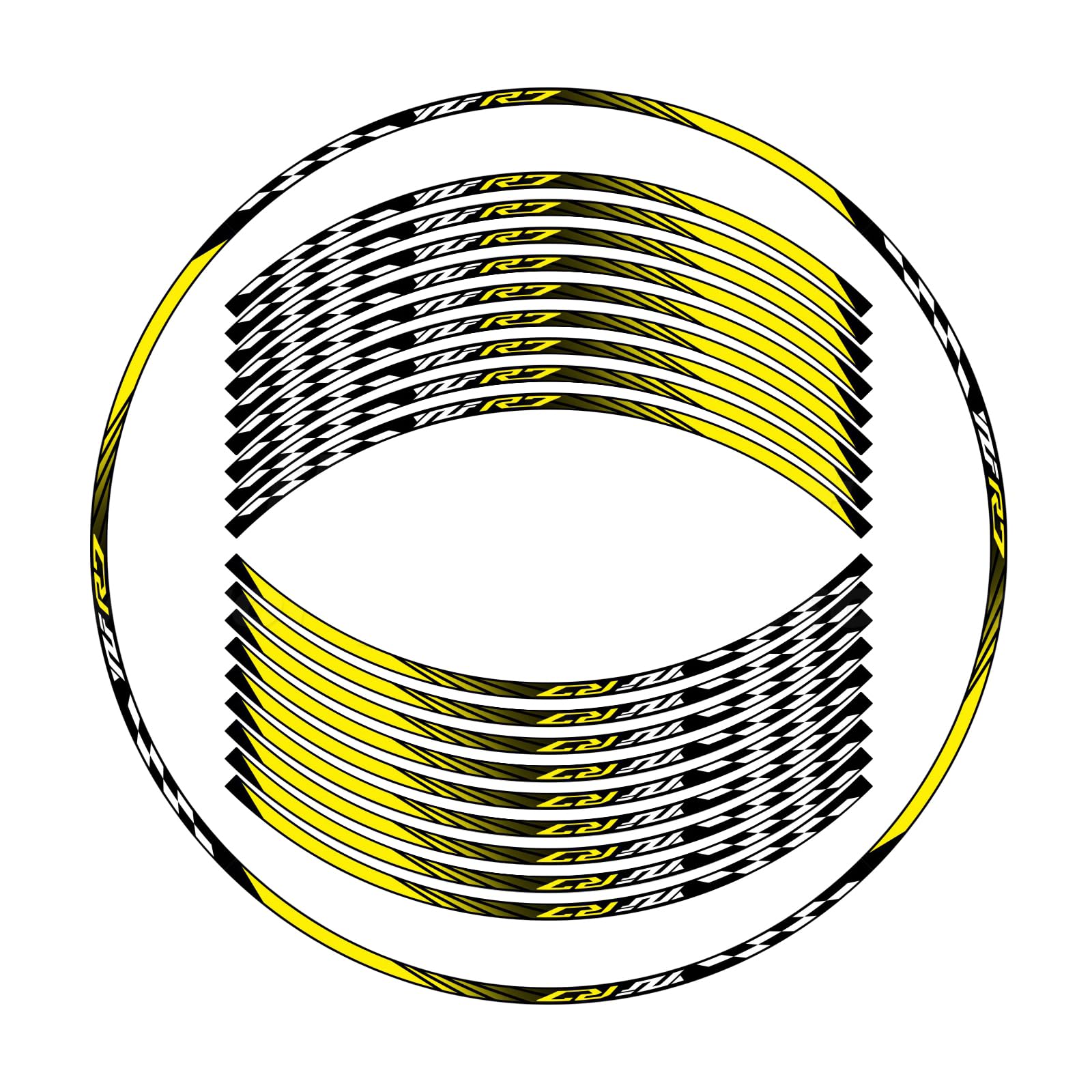 Awonderful Kit de rayas reflectantes para rueda de motocicleta, calcomanías de vinilo para llantas compatibles con Yamaha YZF R7 2022-2024 (amarillo)