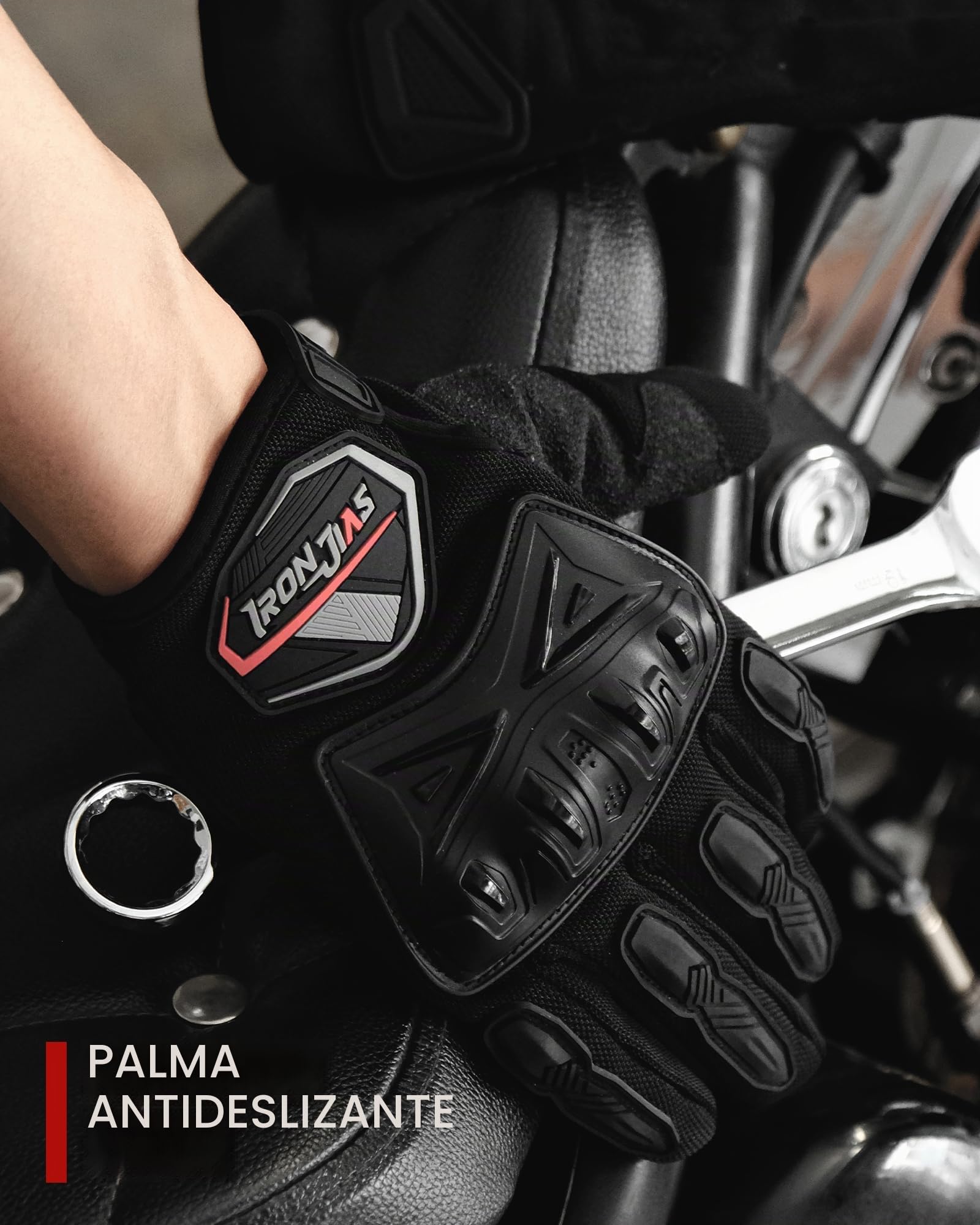 BORLENI Guantes Moto Verano, Pantalla Táctil, Protección de Nudillos | Guantes de moto de verano, transpirables y de dedo completo, para carretera, scooter y touring, modelo: JIA16