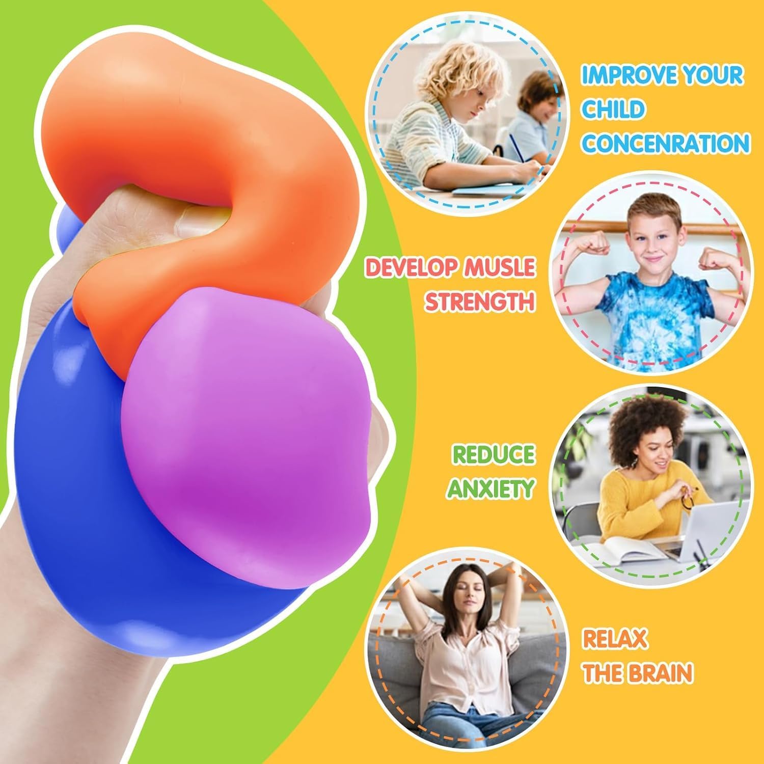 40pcs Stress Balls for Kids-Squishy Cube Stress Balls Bulk-Treasure Box-Fidgets Prizes Bulk-Sensory Fidgets Toys for Adults -Classroom Prize-Goodie Bag Stuffers, Sensory Toys for Autistic Autism - Image 6