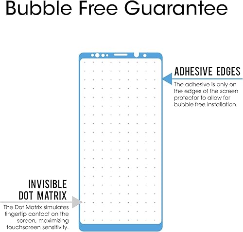 Miniatura 2 de amFilm Protector de pantalla para Samsung Galaxy Note 9, protector de pantalla de cobertura completa, vidrio templado curvado 3D, matriz de puntos