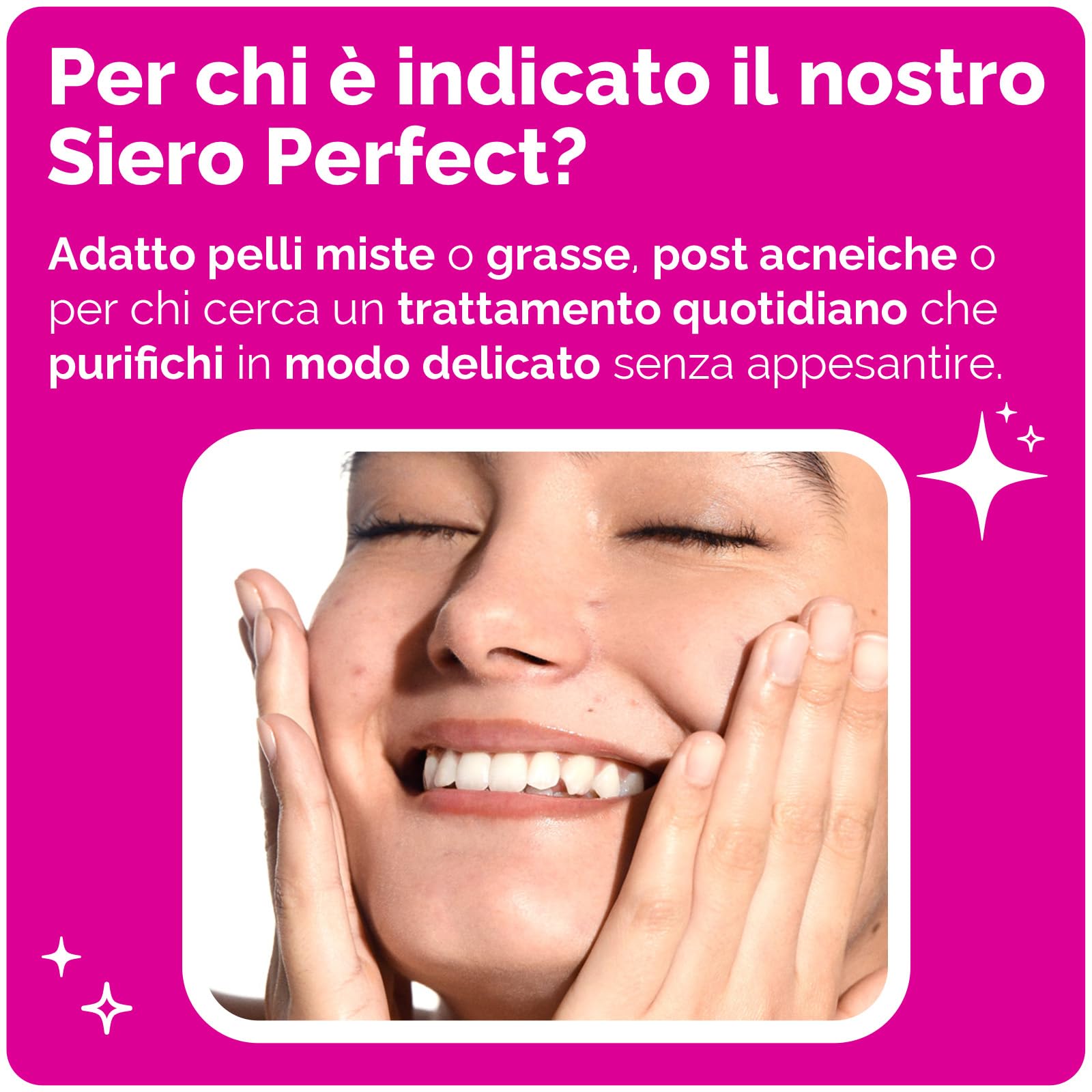 Veralab Perfect, Siero Viso Purificante e Perfezionatore Cutaneo con Azione Idratante, 30ml
