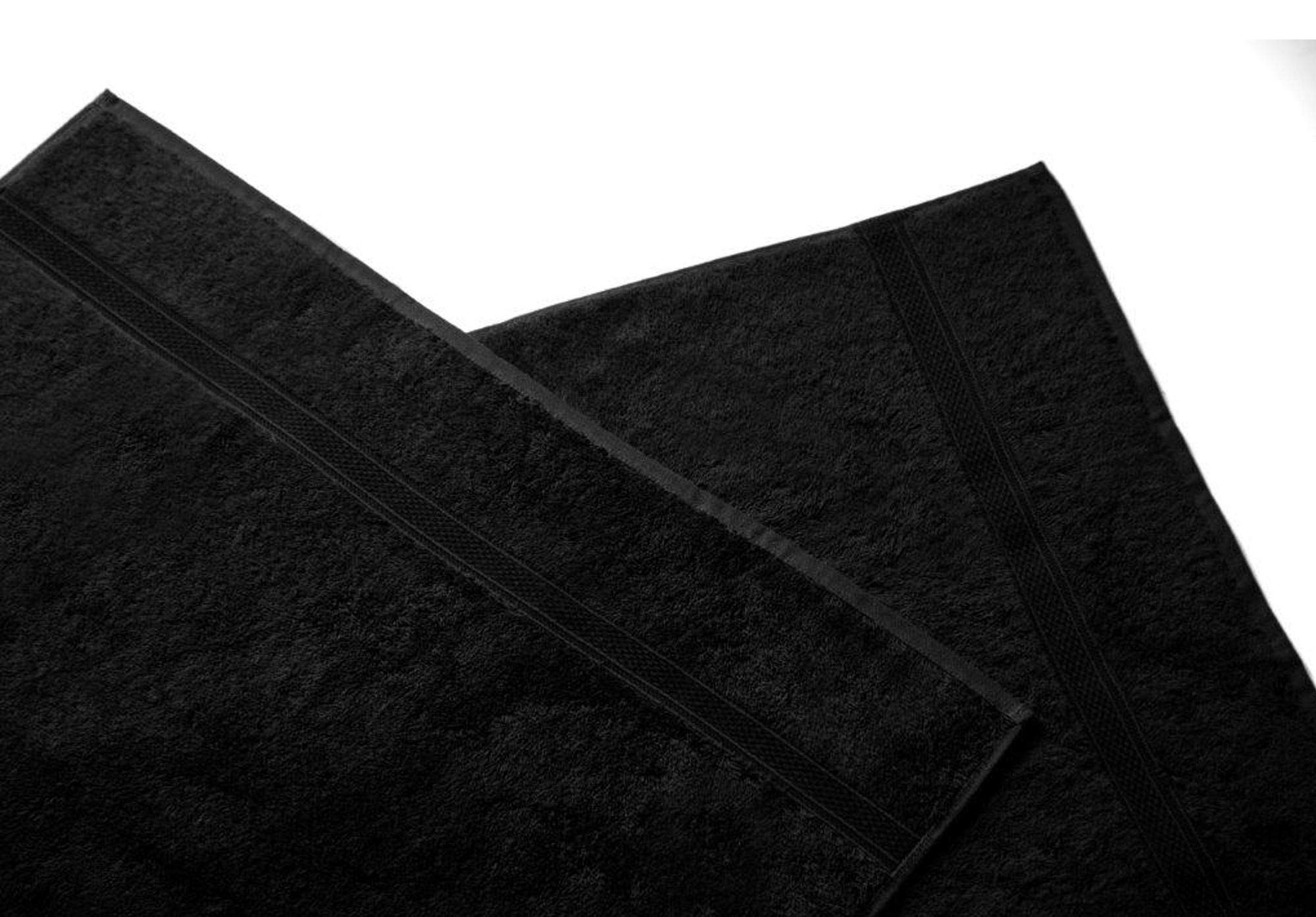 Belledorm Madison Luxury Bathroom Towels – 100% Ring Spun Cotton (Black, Face Cloth)