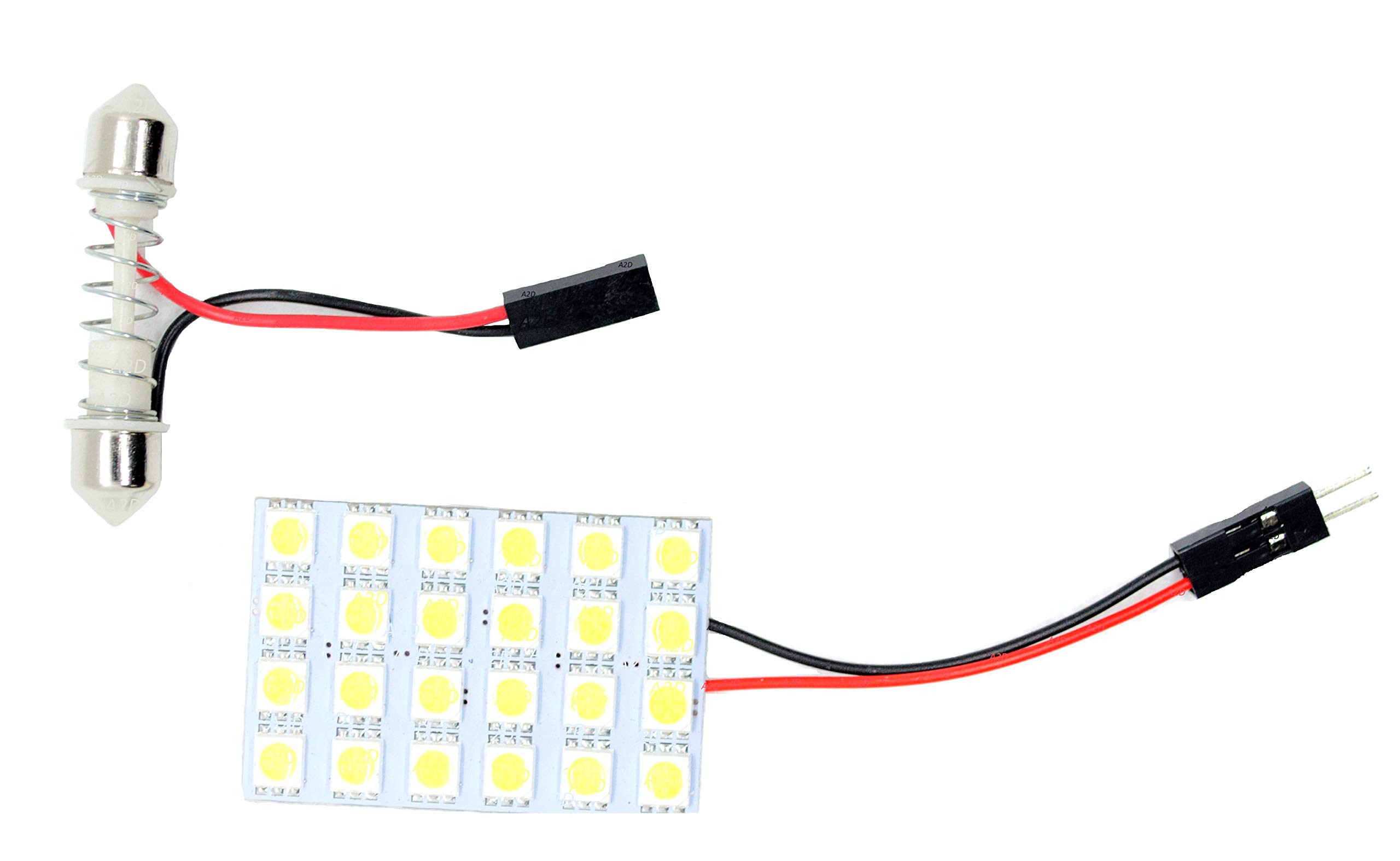A2D? 1729 Combo Full Cobe Chip 24-LED 6000K + Attachment for Car Interior Roof 24-LED Reading Lamp Light 12V High Power-White-image-48