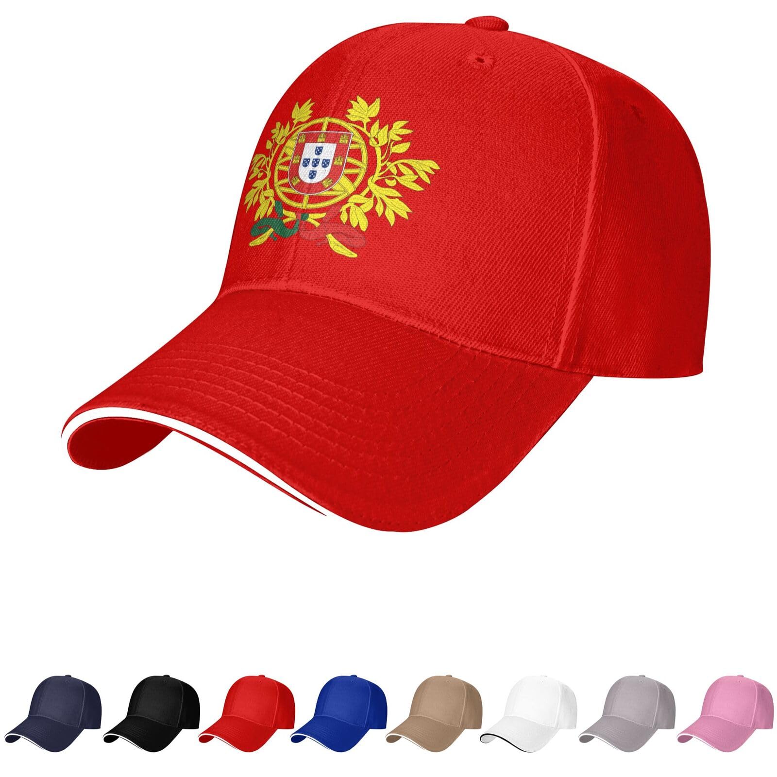 Portugal Emblem Hat Portuguese Caps for Man Woman Coat of Arms of Portugal Baseball Cap Trucker Dad Hat Red