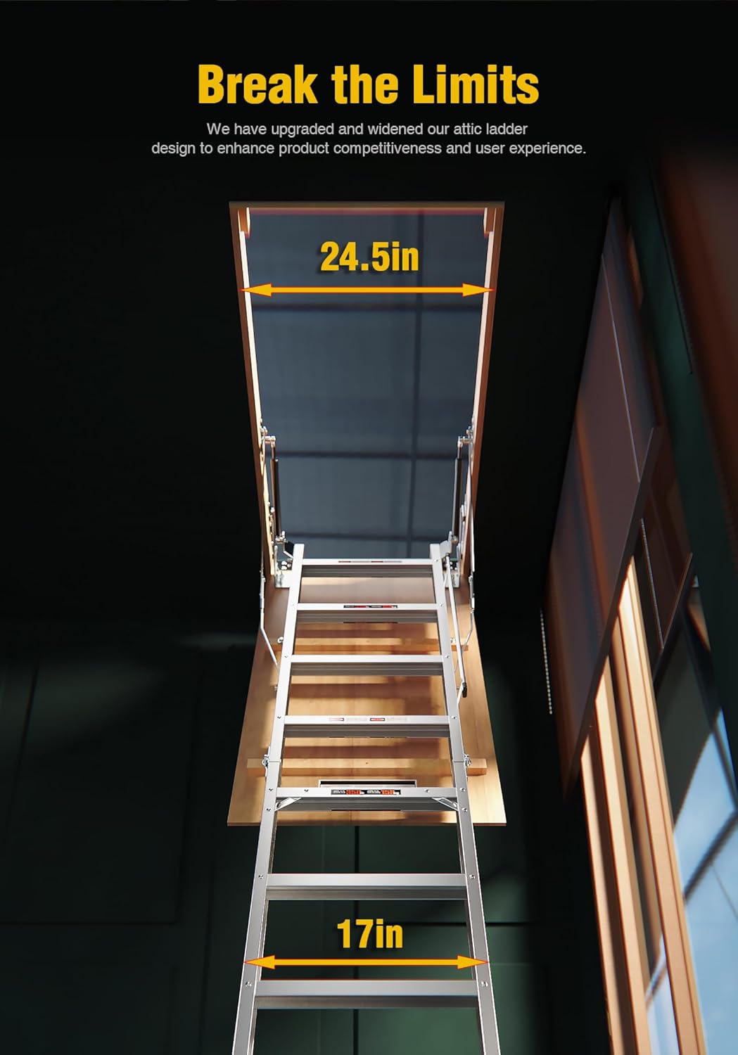 10 Foot Aluminum Attic Ladder Pull Down System for Philippines | Ubuy
