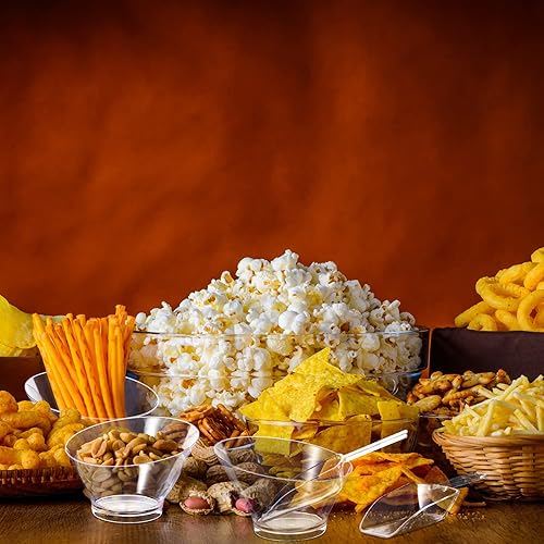 Miniatura 3 de Sawysine 24 cuencos de plástico transparente para servir con cucharas de plástico de cocina, cuencos para servir ensaladas, palomitas, contenedor de