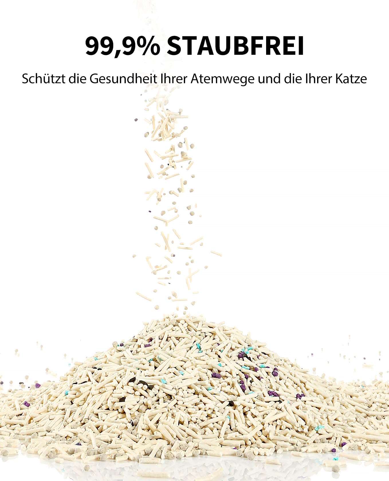 PETKIT 5 in 1 Gemischtes Katzenstreu, Spülbar, Geruchsfrei, Aktivkohle, Extrem Saugfähig und Schnell Trocknend Tofu-Katzenstreu(3xTaschen 2.4 kg/Beutel)