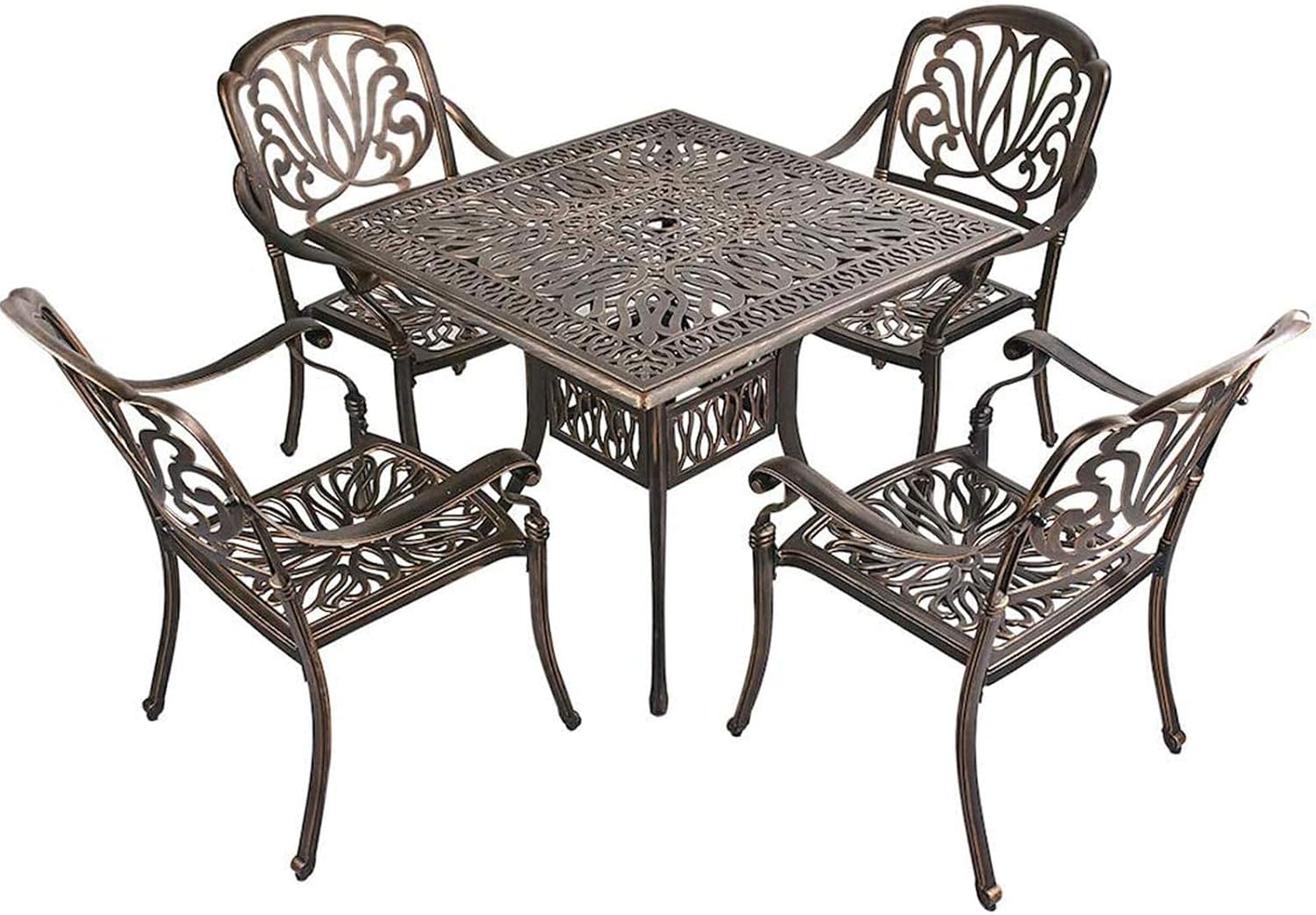 BAIJIAWEI B 5 Piece Patio Dining Table Set AllWeather