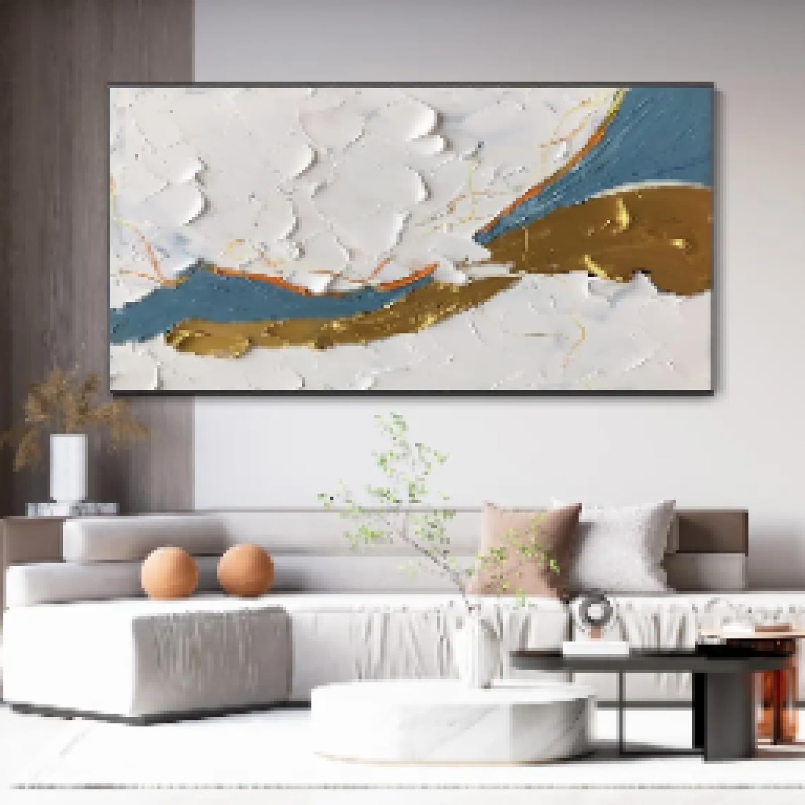 Affiches minimalistes noires et orange déco salon | Impression d'art géométrique 40x60 cm - 5