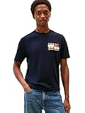 Men's Short Sleeve Cotton Graphic T-Shirts with Printed Color Flag Logo