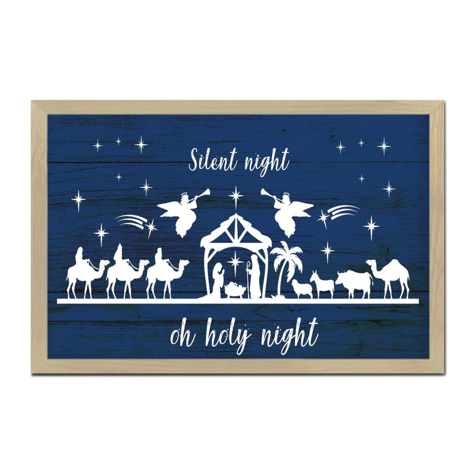 Panneau en bois Oh Holy Night cadeau religieux pour cuisine chrétienne
