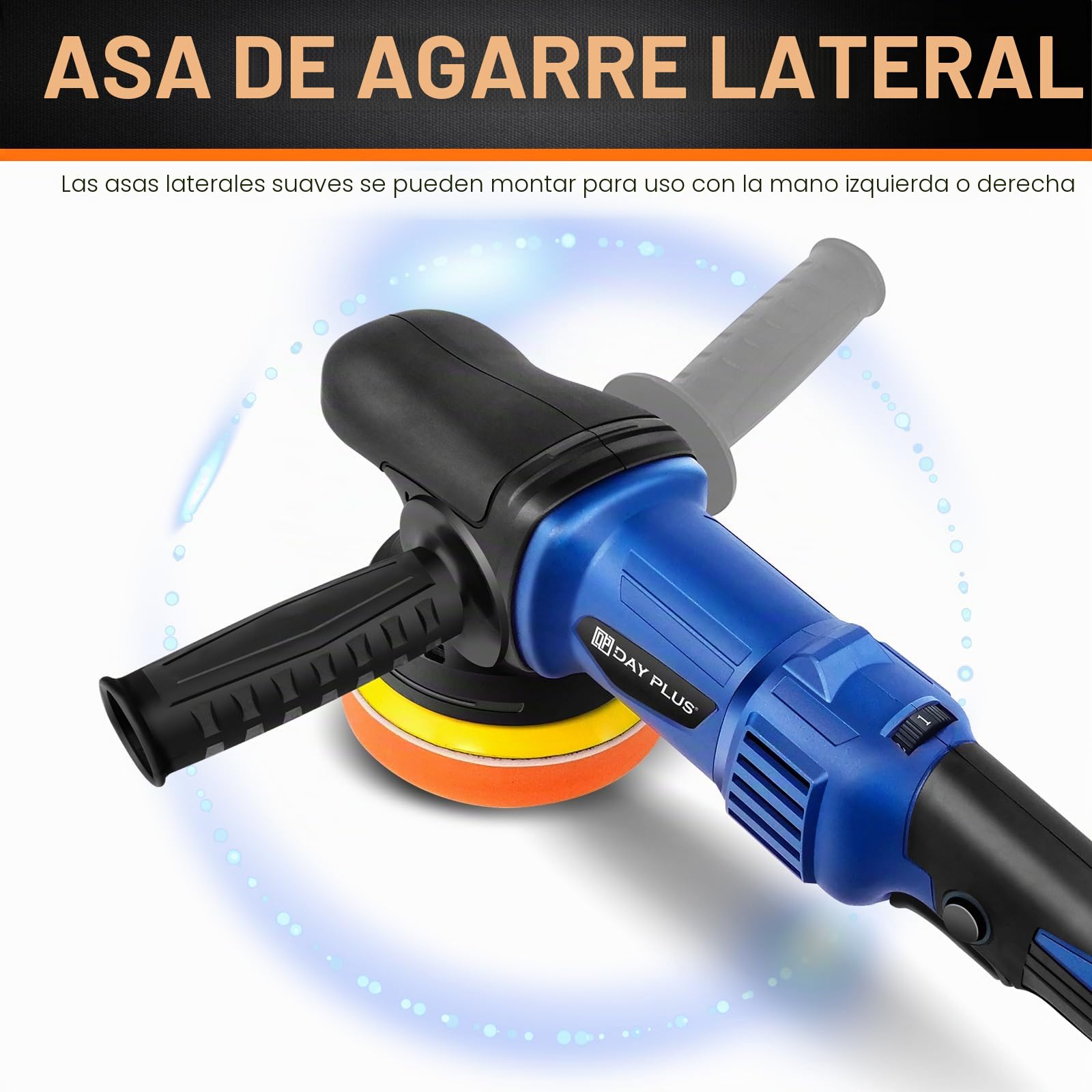 Pulidora excéntrica, 1200 W, juego de máquina pulidora para coche, 6 velocidades variables, 25 piezas de pulido, arranque suave, dispositivo de pulido para coche, barco, encerado/arañazos