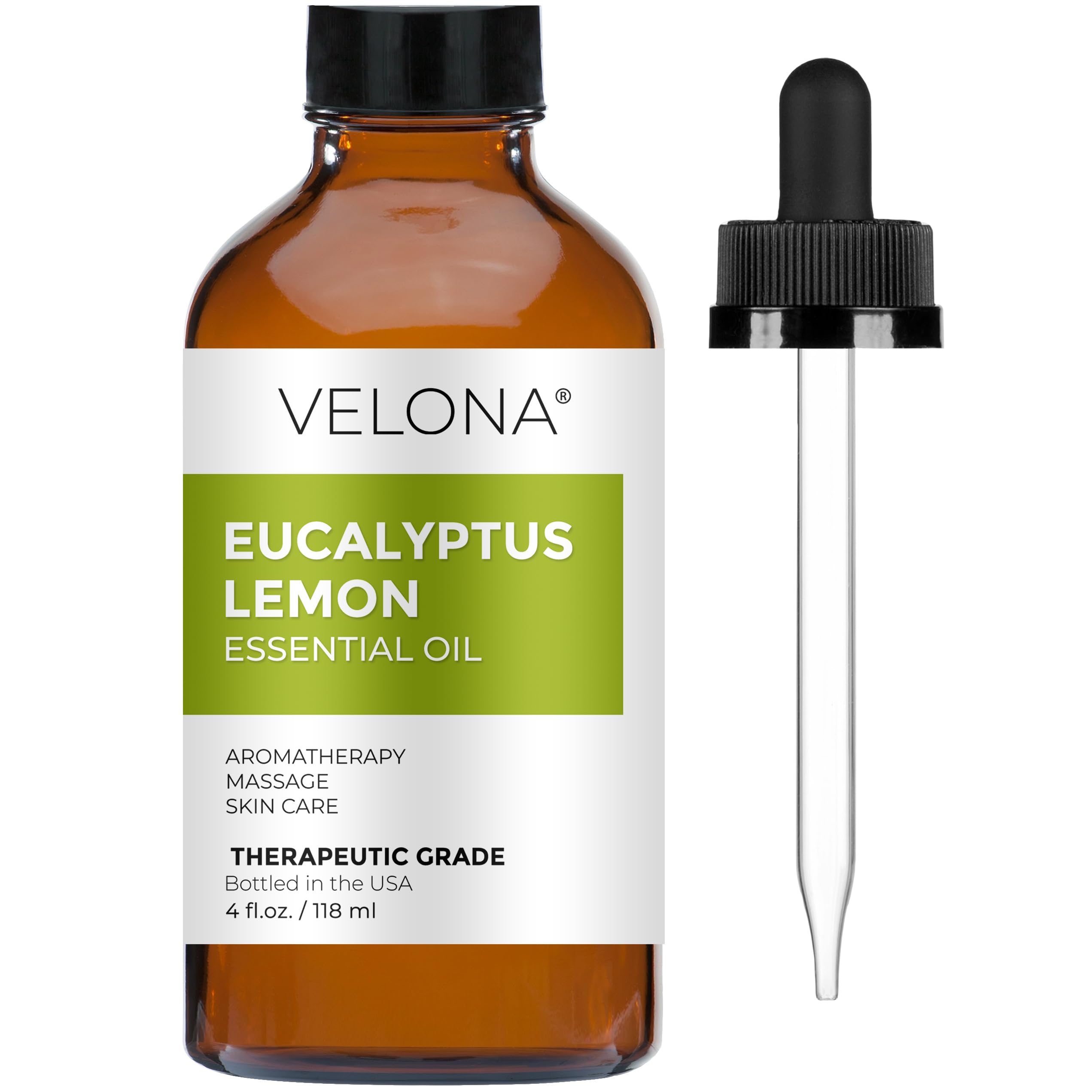 Eucalyptus Lemon Essential Oil by Velona - 4 Fl Oz | Therapeutic Grade for Aromatherapy Diffuser Undiluted…