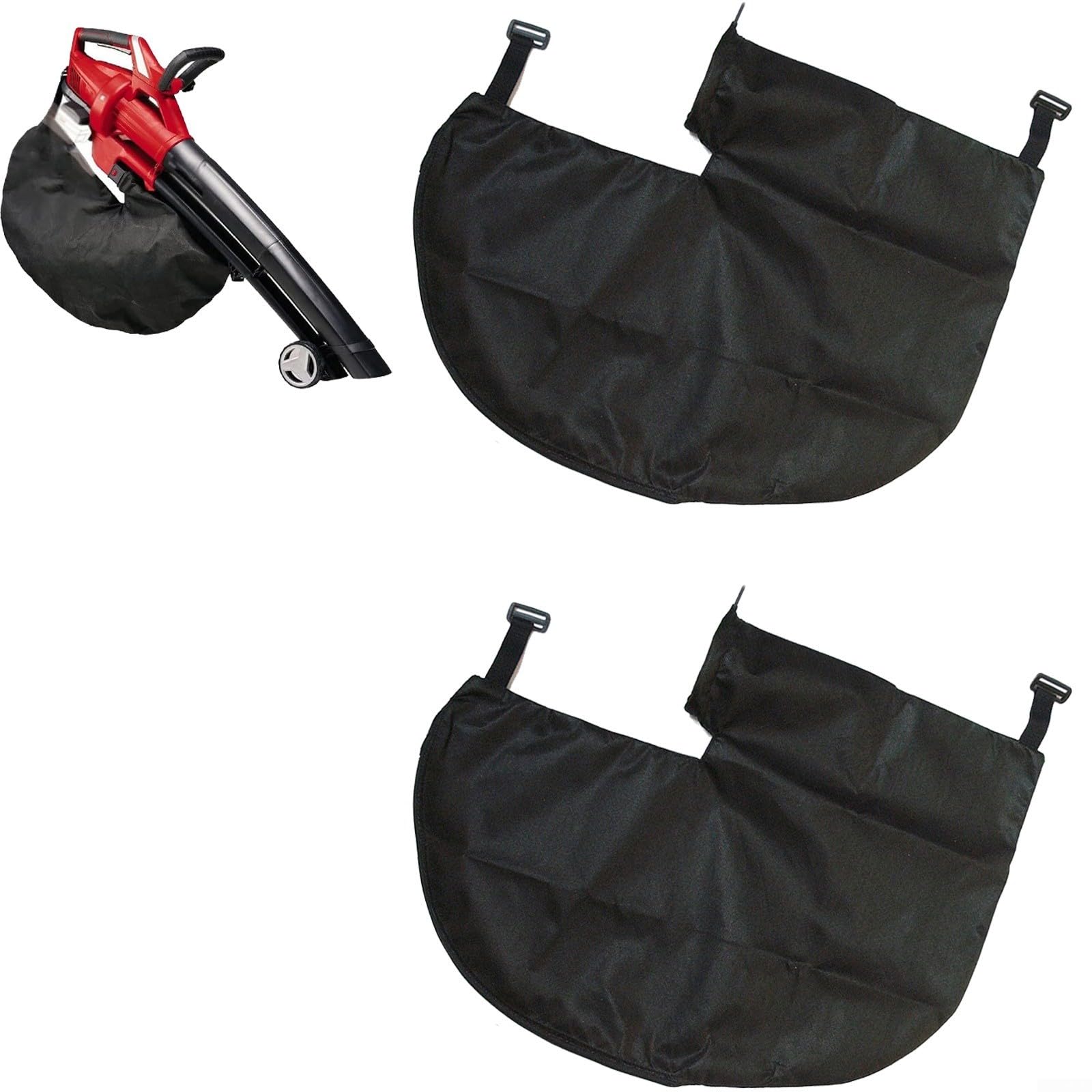 Saco de succión de hojas de 30 cm compatible con Ein-hell GE-CL 36 Li E-Solo y Gardenic Hof 3000 W, tejido no tejido resistente con cremallera para conexiones ovaladas y redondas (2 unidades)