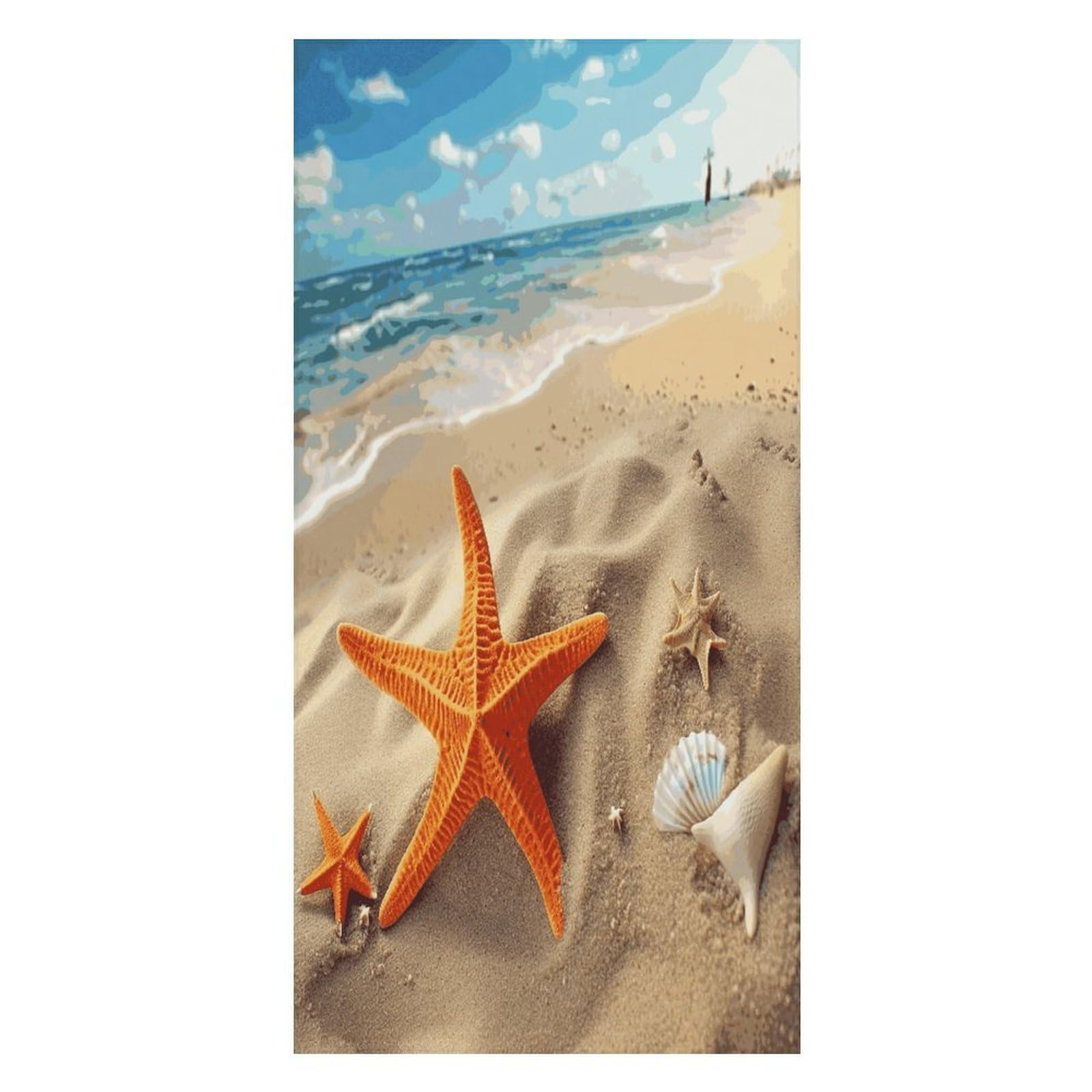FekiLoot Sea Beach Starfish Beach Towel Oversized Bath Towel Ultra Soft Pool Towel Cozy Swim Towel Silky Lounge Towel Quick Dry Travel Towel Gentle Absorbent Towel for Adults Women Men