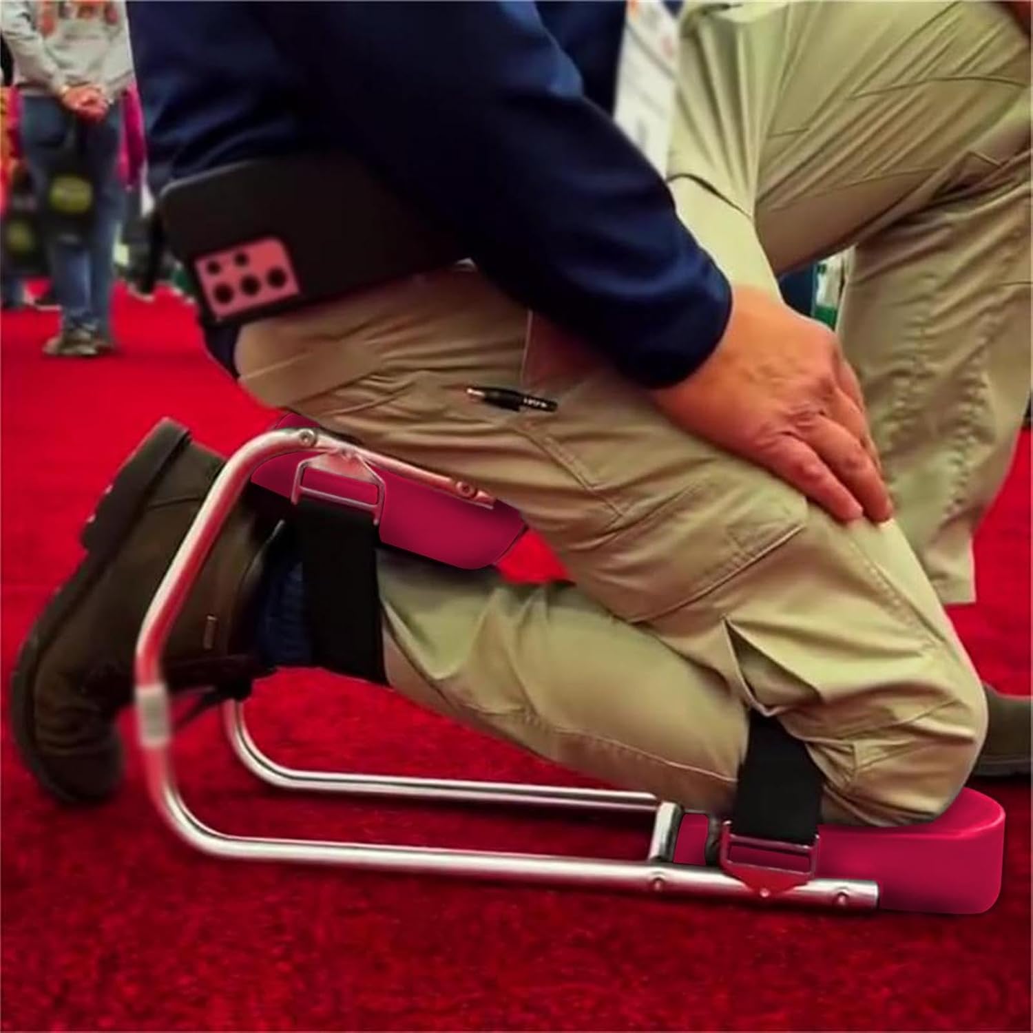 ガーデニング用膝シート 庭師用スツール ガーデンニーシート ストラップ ひざ掛け 膝シート レッグブレース ポータブル 膝シート 脚