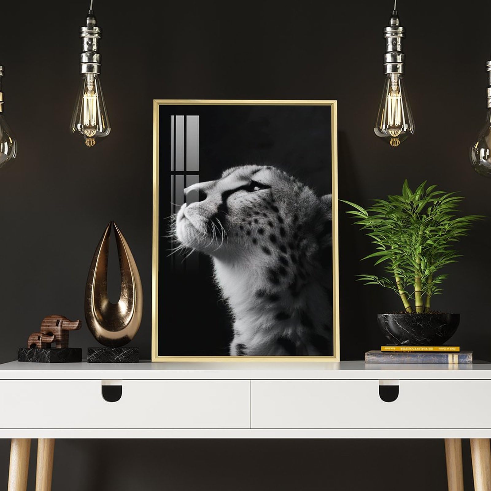 Amazon.com: Leopard Canvas Prints Black Background Black And White