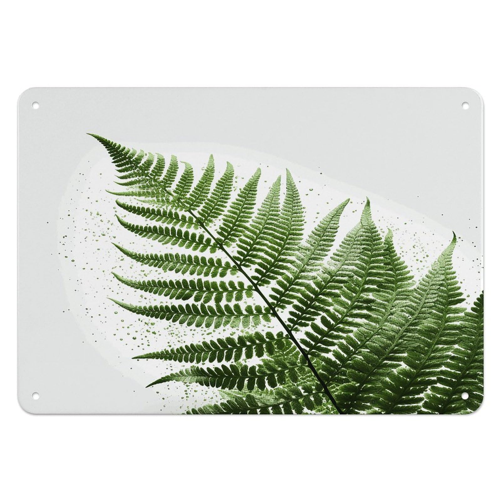 Fekiloot Style Natural Plant Silhouette Fern Leaf Wall Decor Iron Painting Metal Sign