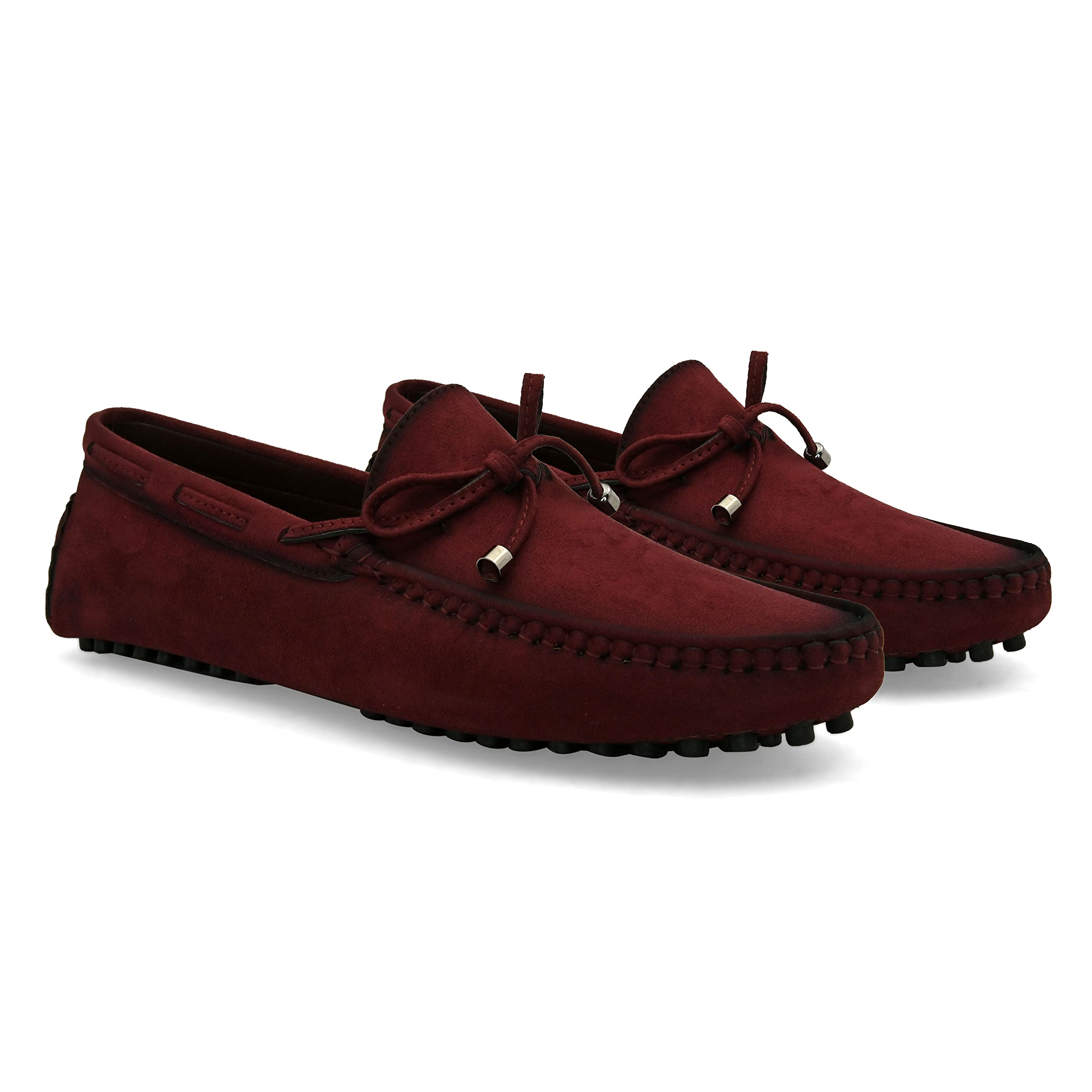 Polyurethane Lightweight Suede Loafers Casual Slip-on Cushioned Footbed/Comfortable Fashionable Stylish Flexible for Men/Size : 9 (Wine)-image-7