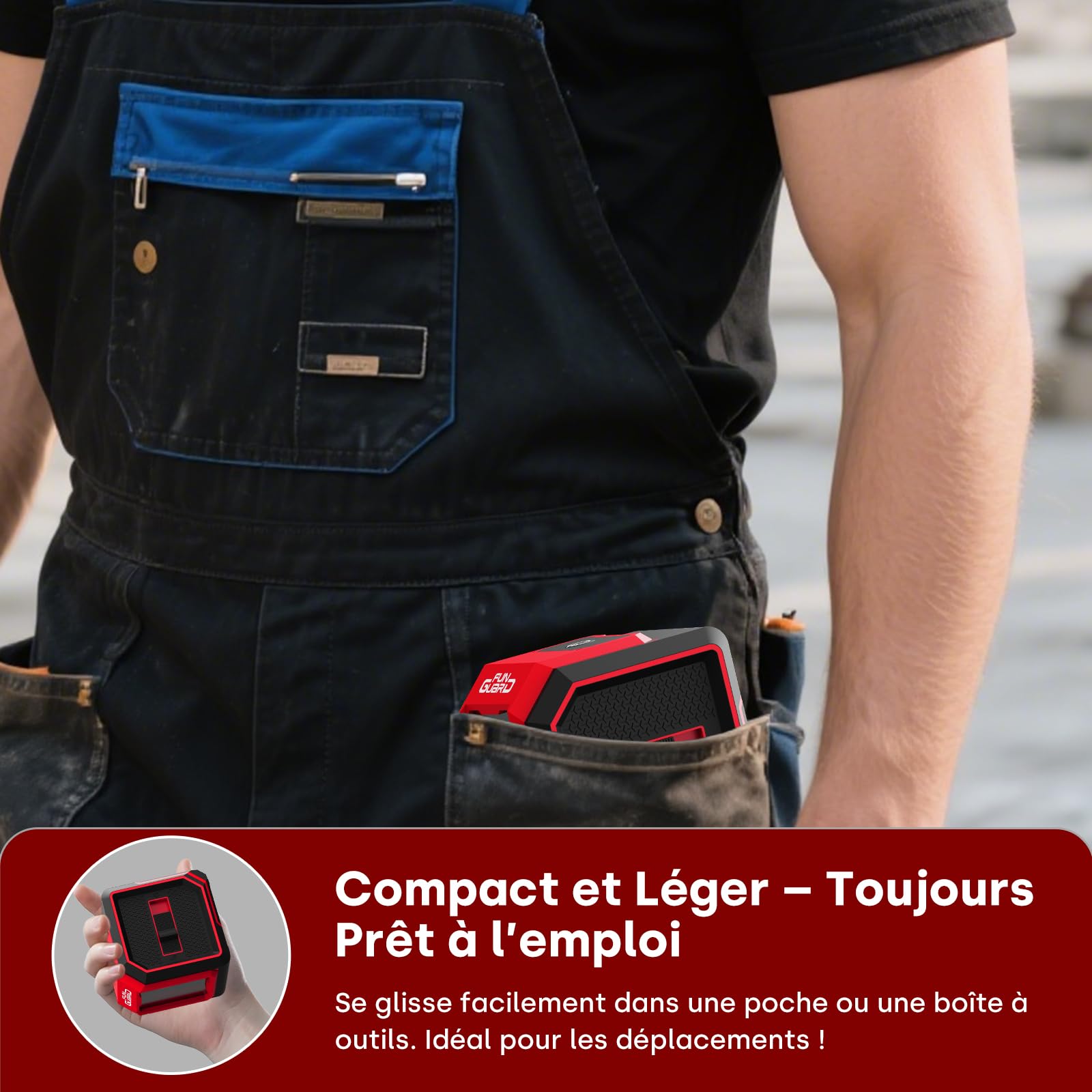 Niveau Laser Autonivelant, 20M Rouge Laser Horizontal/Vertical Lignes, 2 x AA piles, IP54 pour Les Chantiers,Décoration d'intérieur, DIY