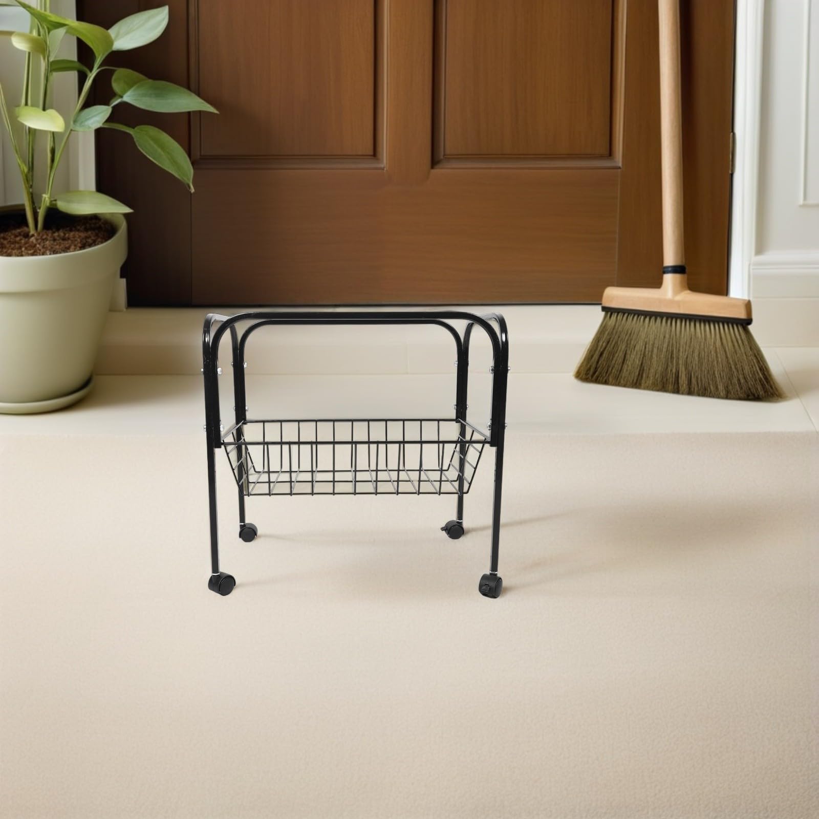 Toyvian Soporte para Jaula de Pájaros de Hierro con 4 Ruedas Giratorias y Estante Espacioso, Base Móvil Estable para Jaulas Cuadradas y Rectangulares, Adecuado para Interior y Balcón