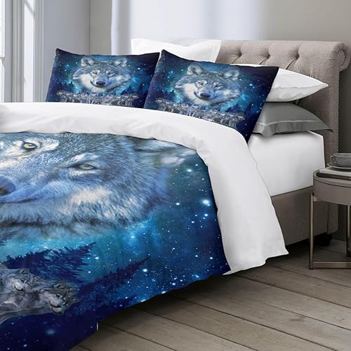 Miniatura 3 de Juego de edredón Sleepwish American Indian Wolf DCS 1 funda de edredón Tortuga de rejilla 10,2,3,Alien Azul,Calavera de llama azul,Perro de flor