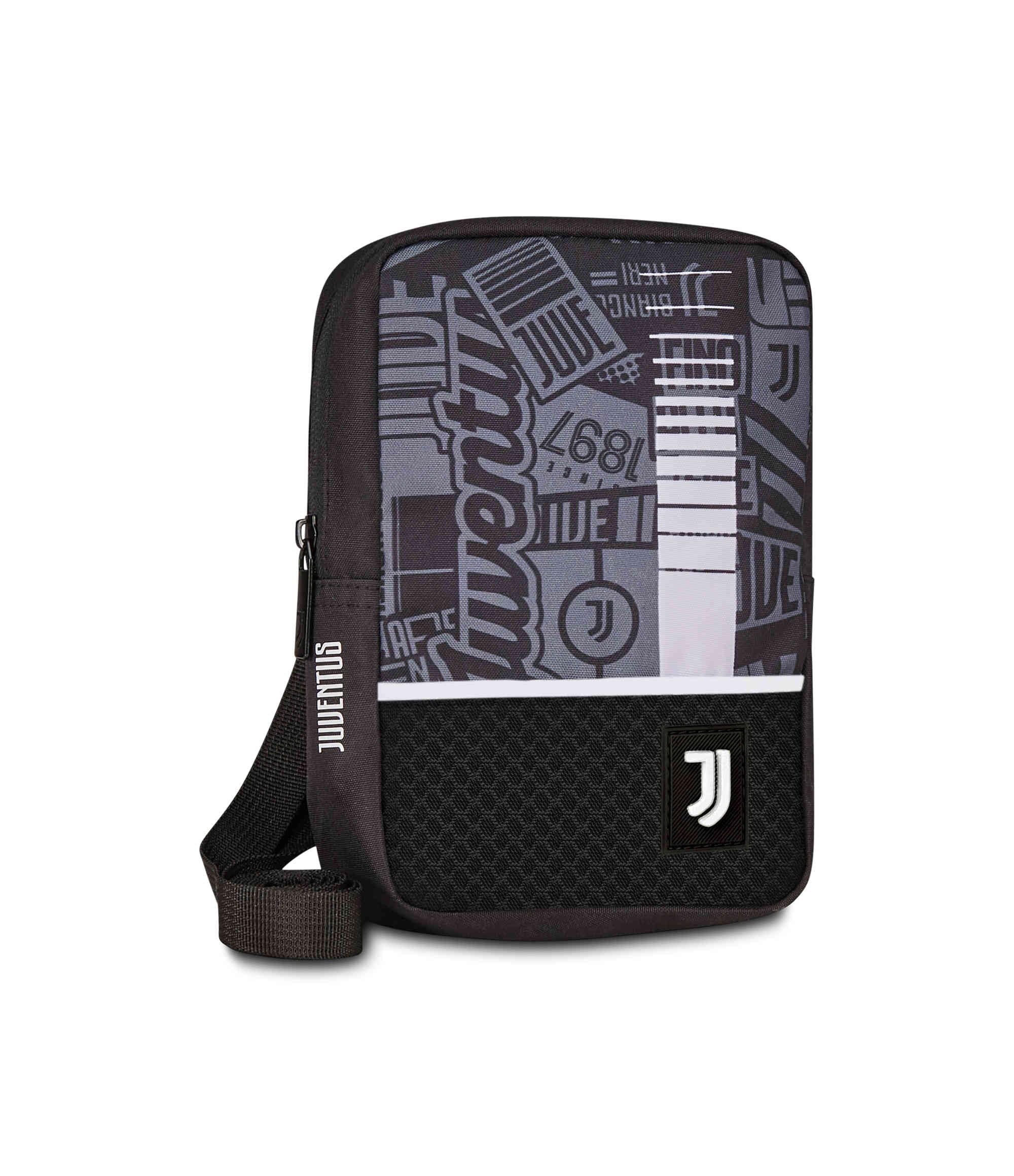 Seven Borsa a tracolla Juventus, Nero, Tasca posteriore con zip, Tracolla regolabile, Per bambini e ragazzi, Calcio, Viaggi e tempo libero, Idea regalo tifoso