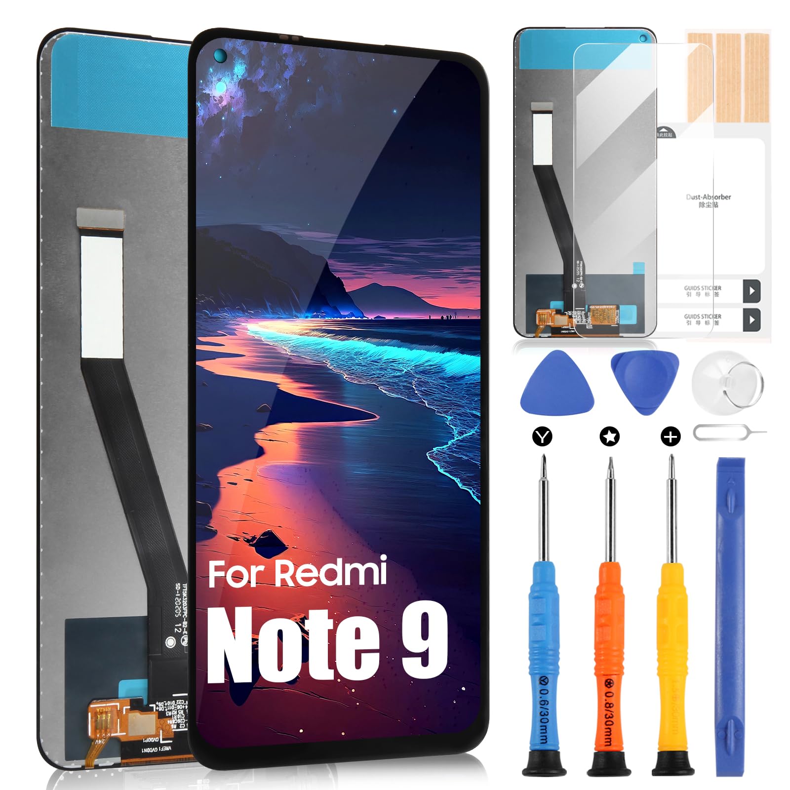 Écran LCD De Remplacement Pour Xiaomi Redmi Note 9 / 10X 4G - Assemblage Numérique Avec Outils